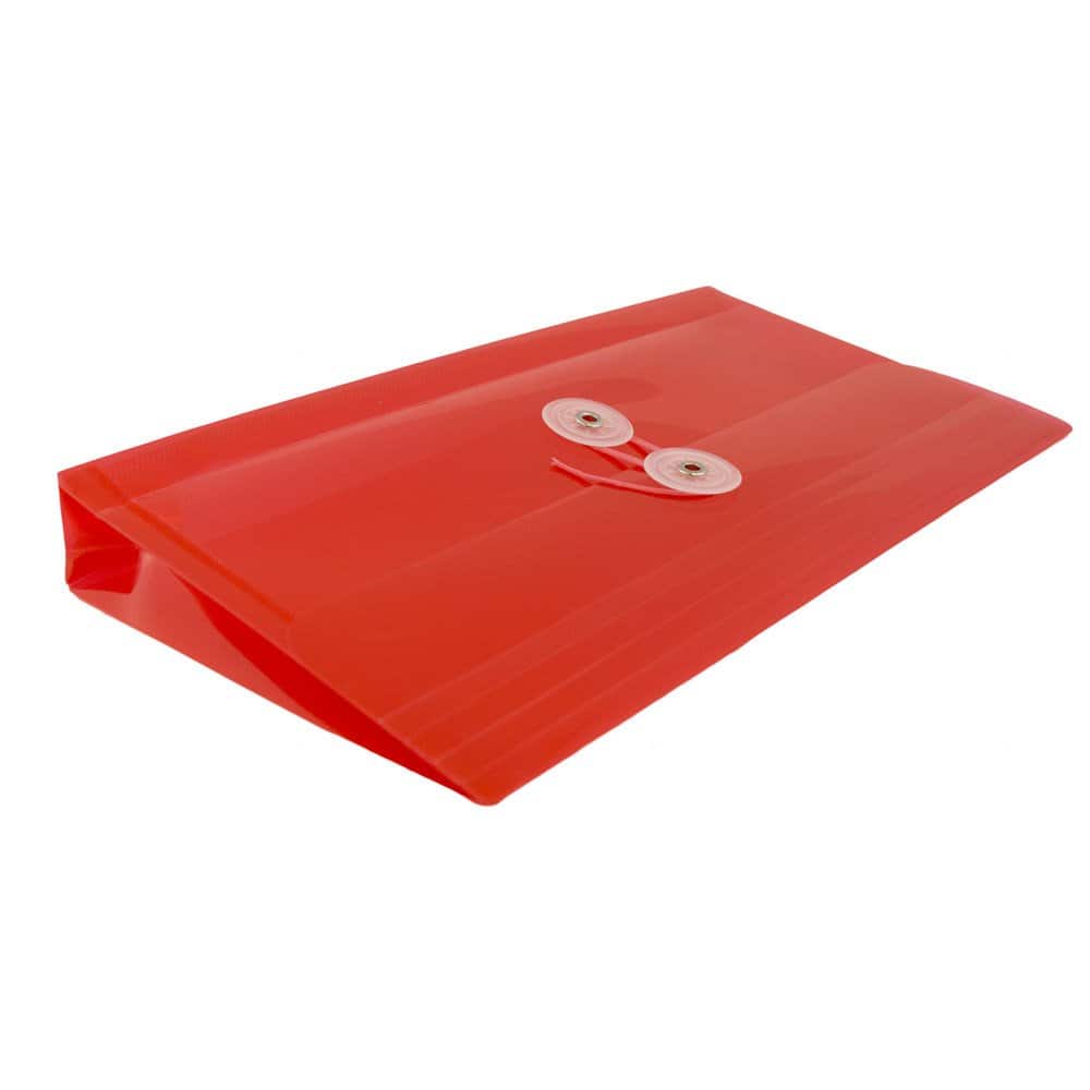 JAM Paper 5.25" x 10" Pink Plastic Button & String Tie Closure Business Envelope, 12ct.