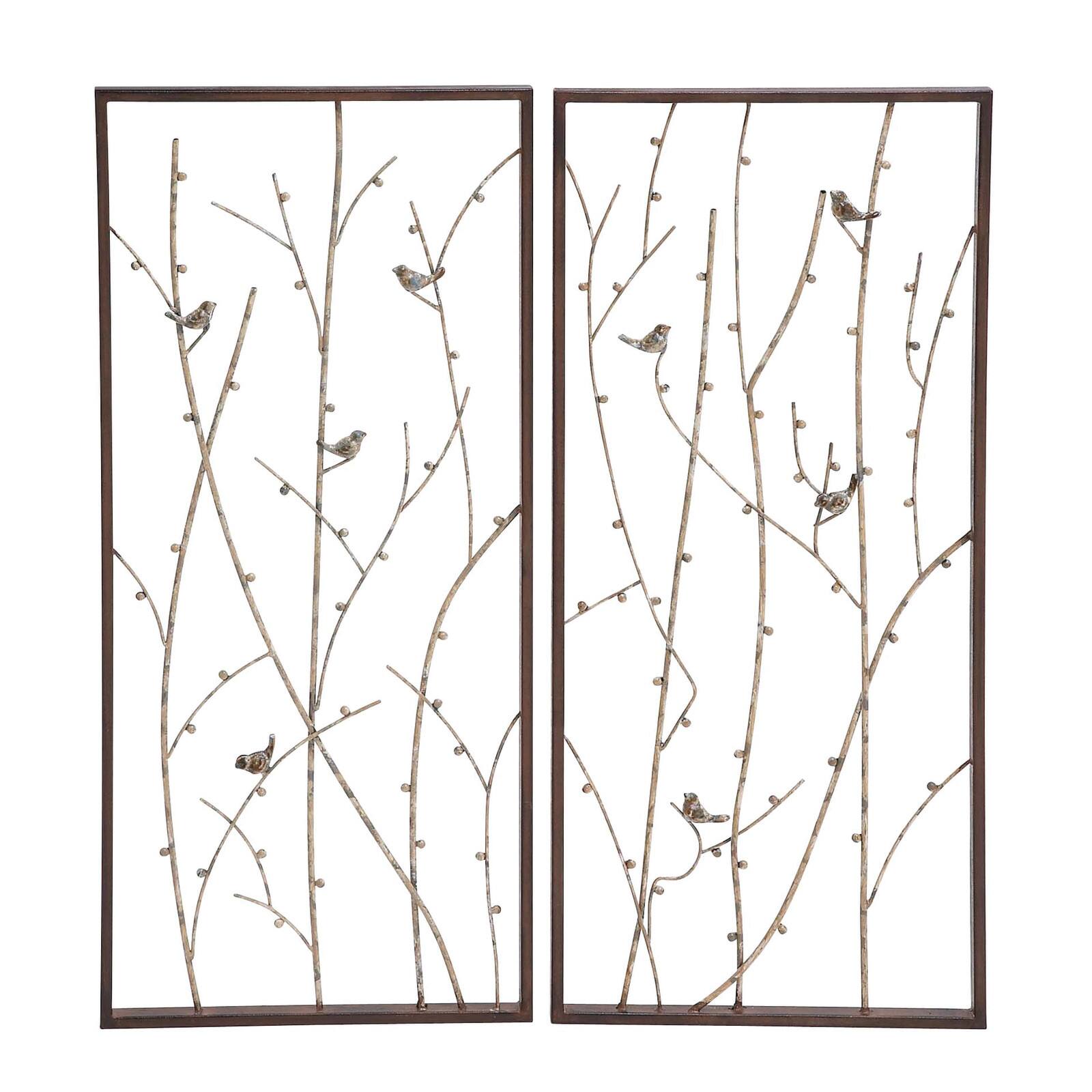 Set of 2 Black Metal Farmhouse Wall Decor, 14" x 32"