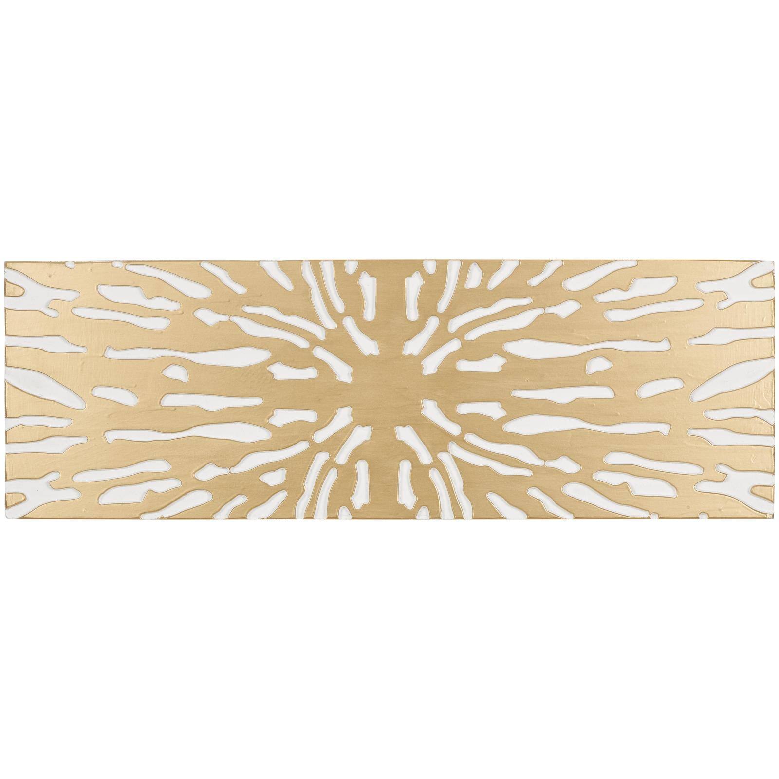Gold & White Abstract Starburst Carved MDF Wall Décor