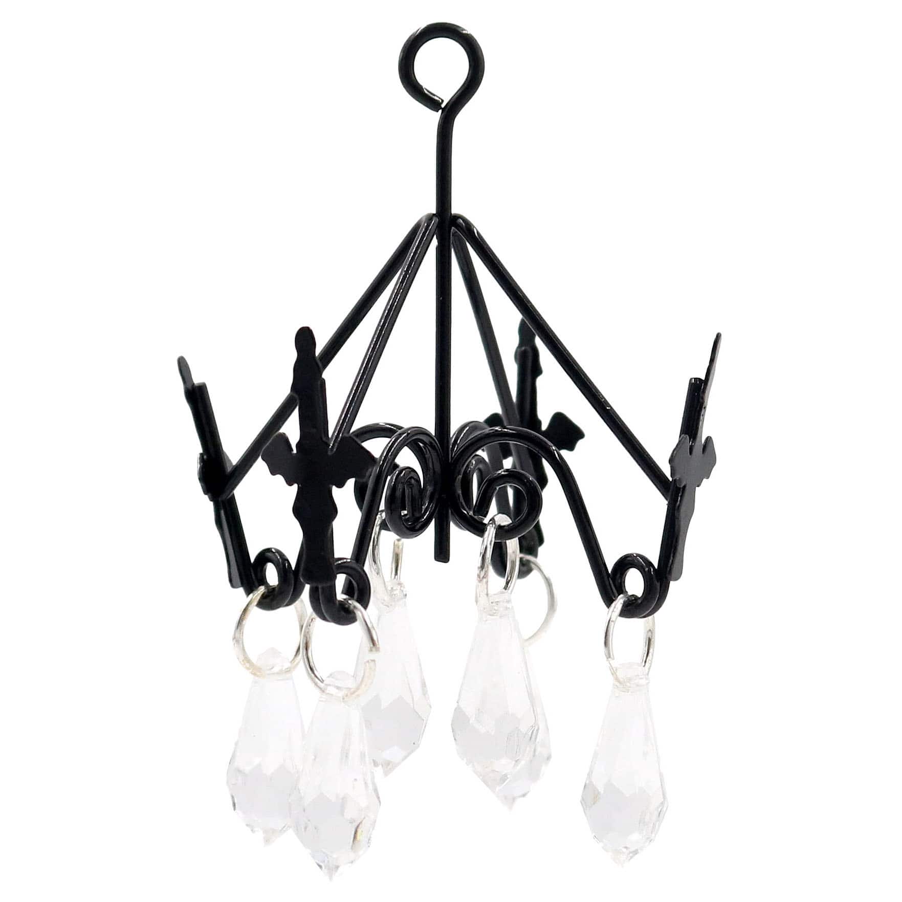 Mini Black Bat & Crystal Chandelier Decoration by Ashland®