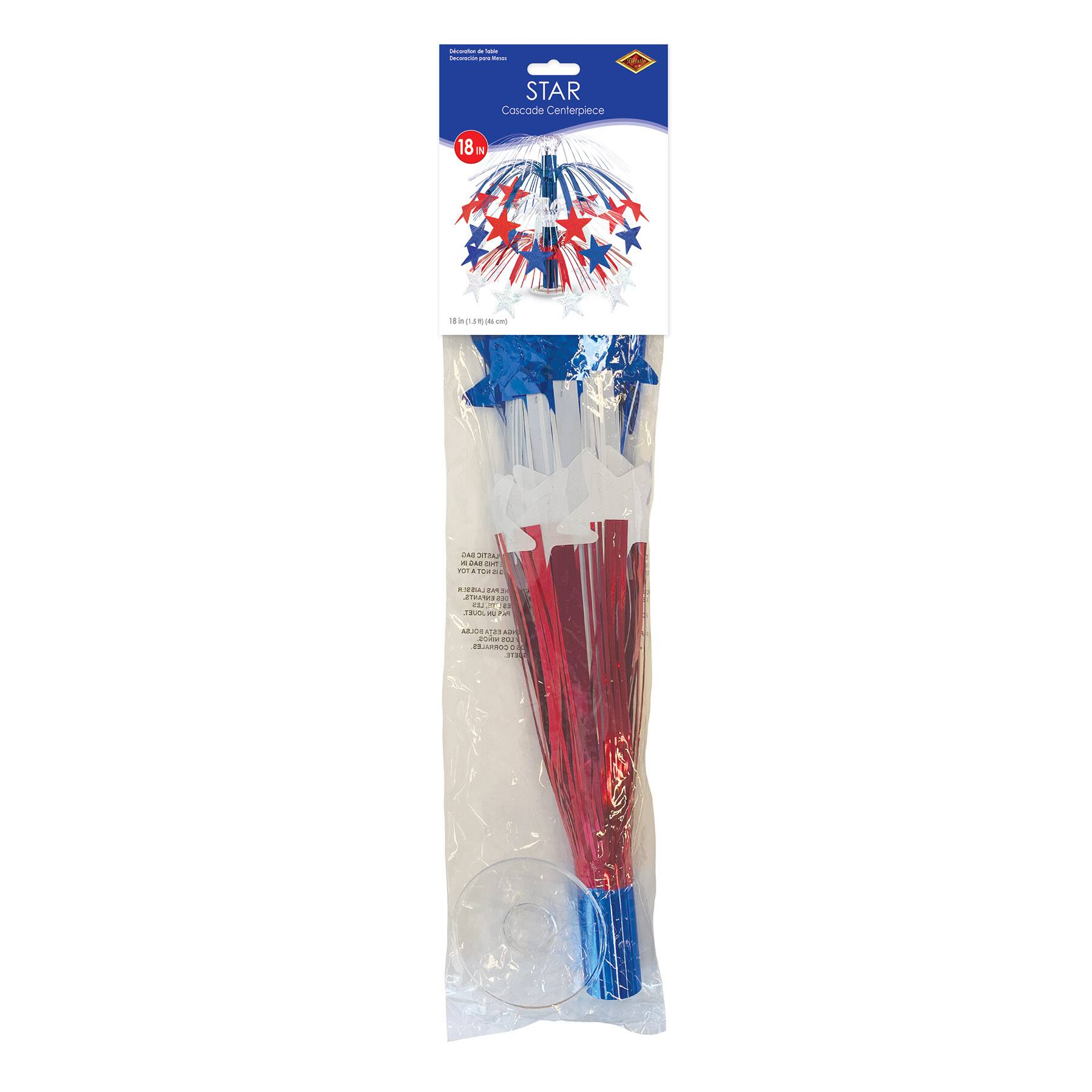 Beistle 18" Red, White & Blue Star Cascade Centerpiece