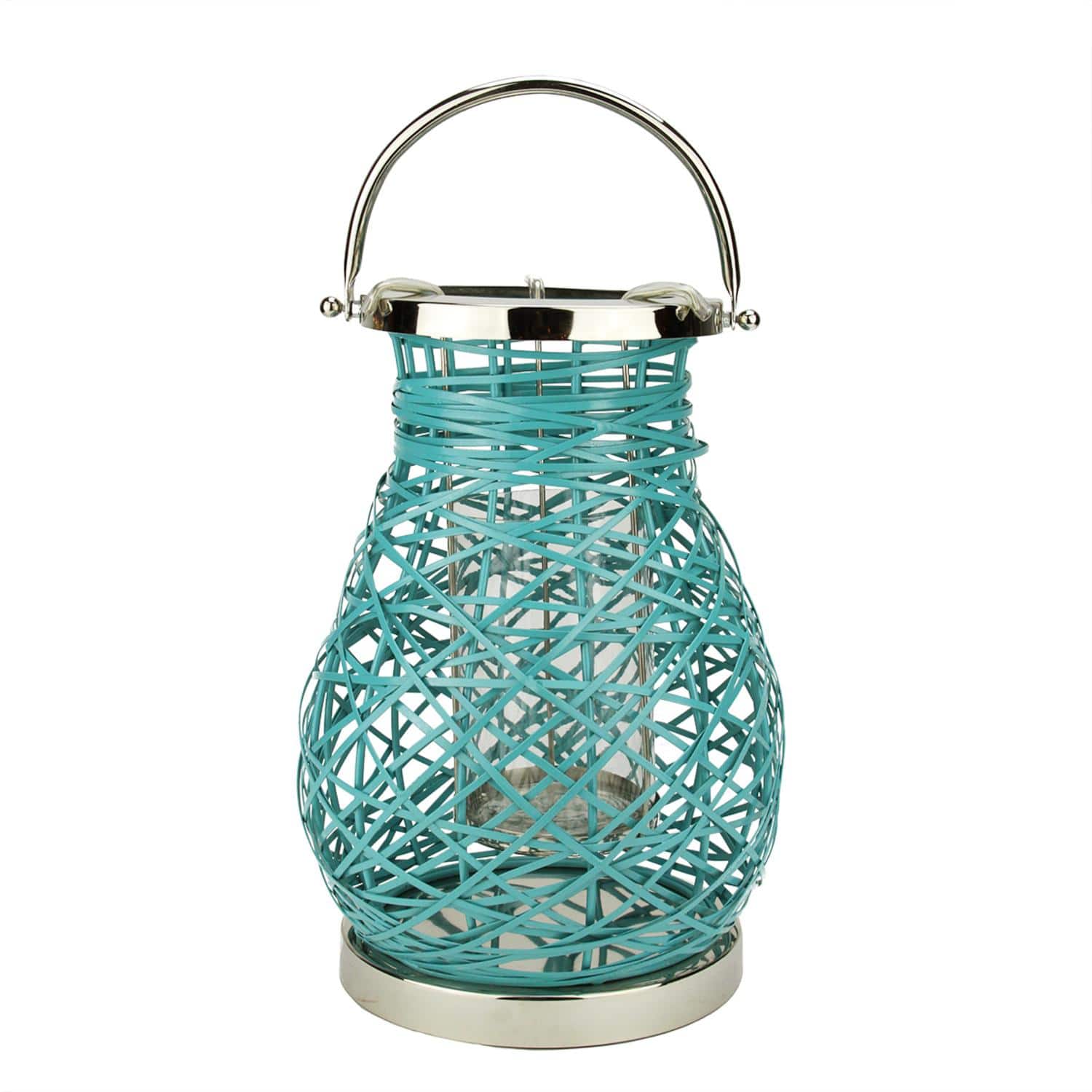 Decorative Woven Iron Pillar Candle Lantern
