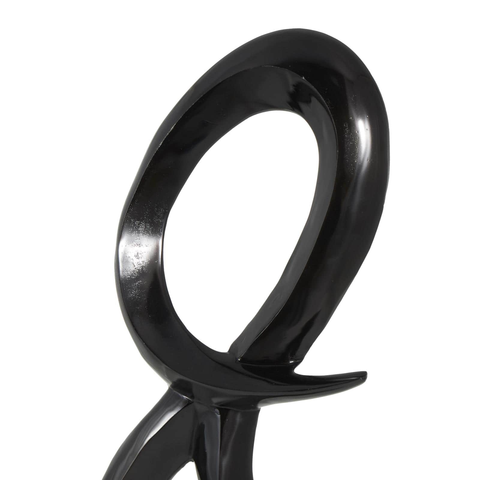 22.25" Black Aluminum Abstract Looped Floor Sculpture with Marble Base