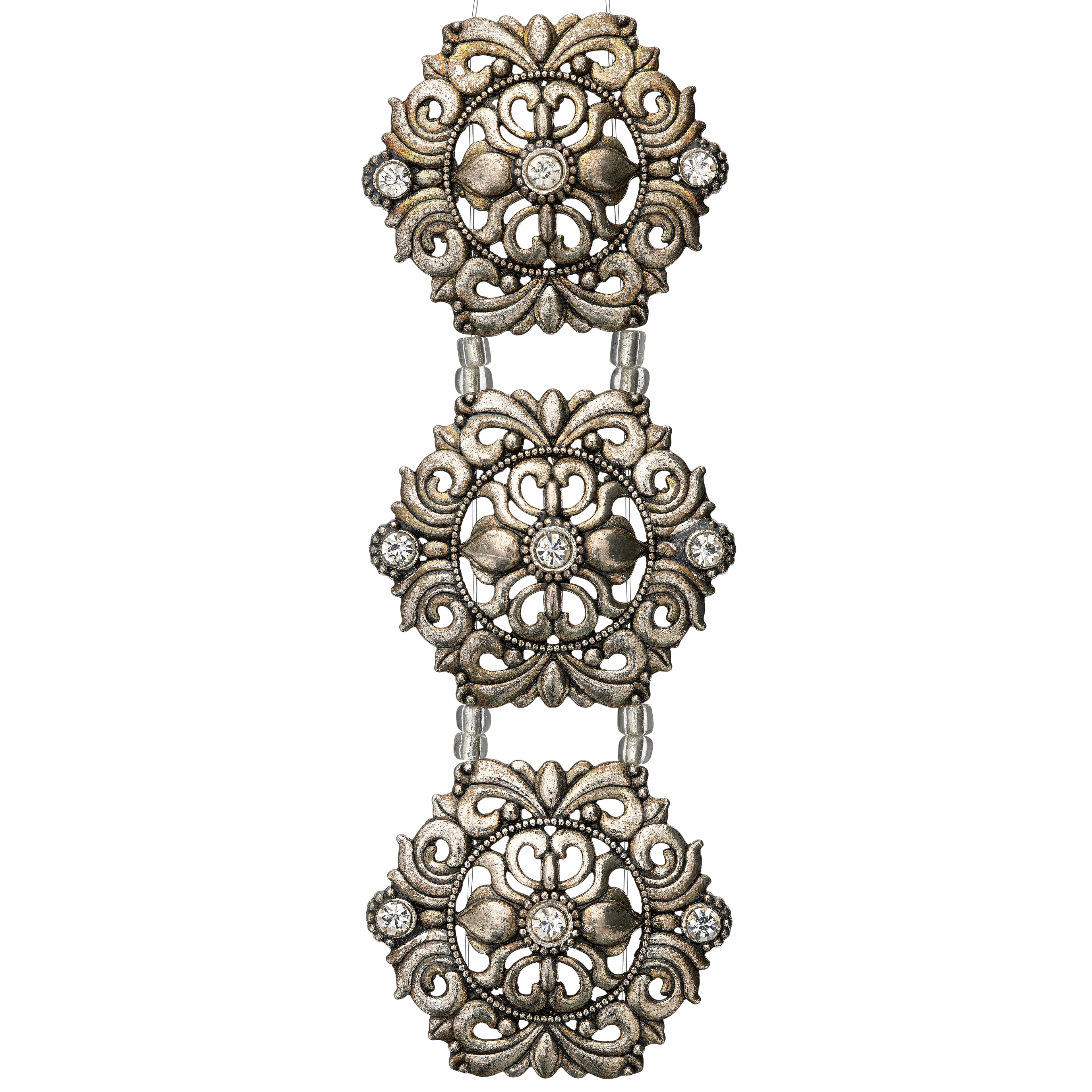 12 Packs: 3 ct. (36 total) Silver Metal Rococo Sliders, 39mm by Bead Landing™