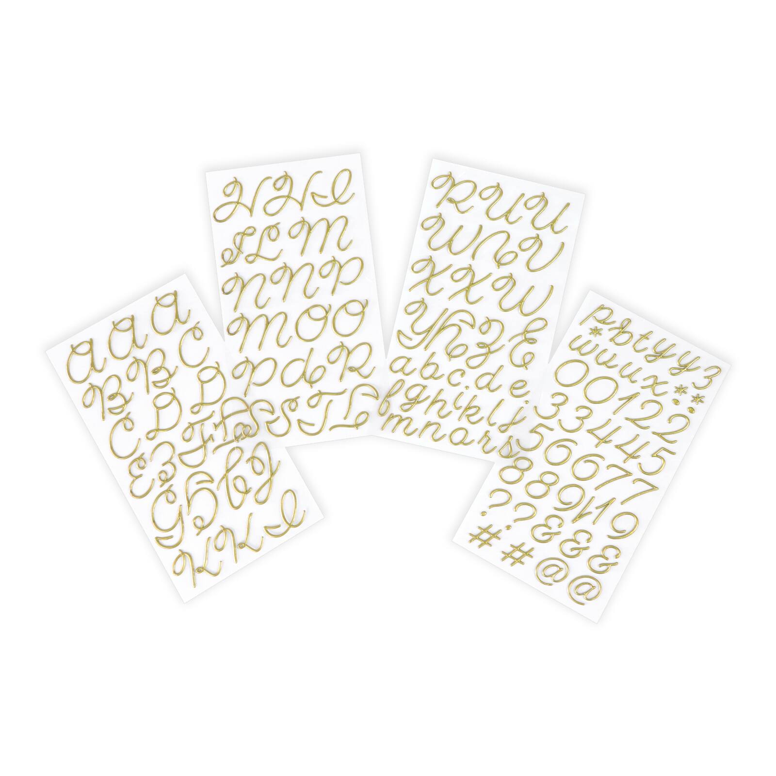 Gold Puffy Hand Letter Stickers by Recollections™
