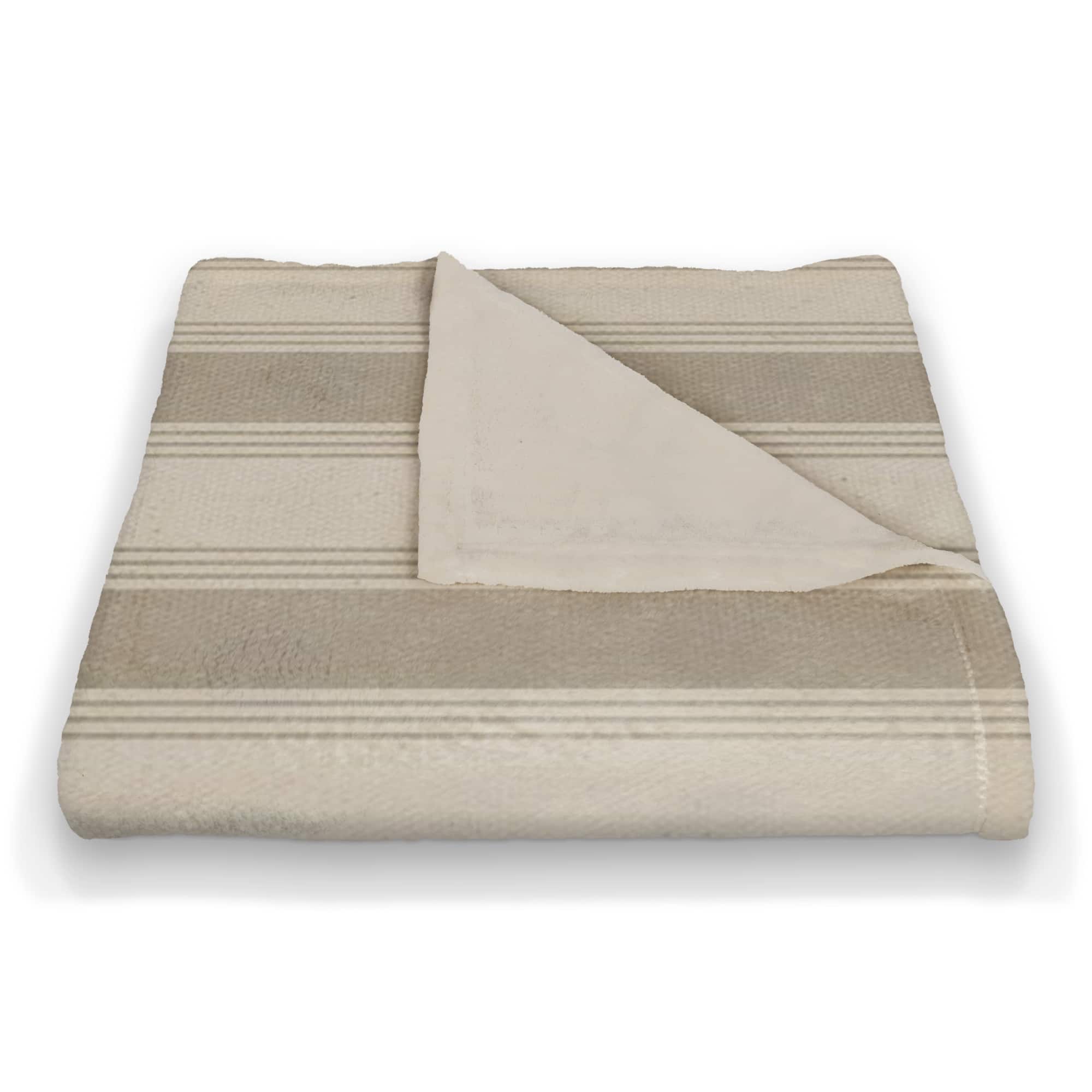 Stripe Coral Fleece Blanket