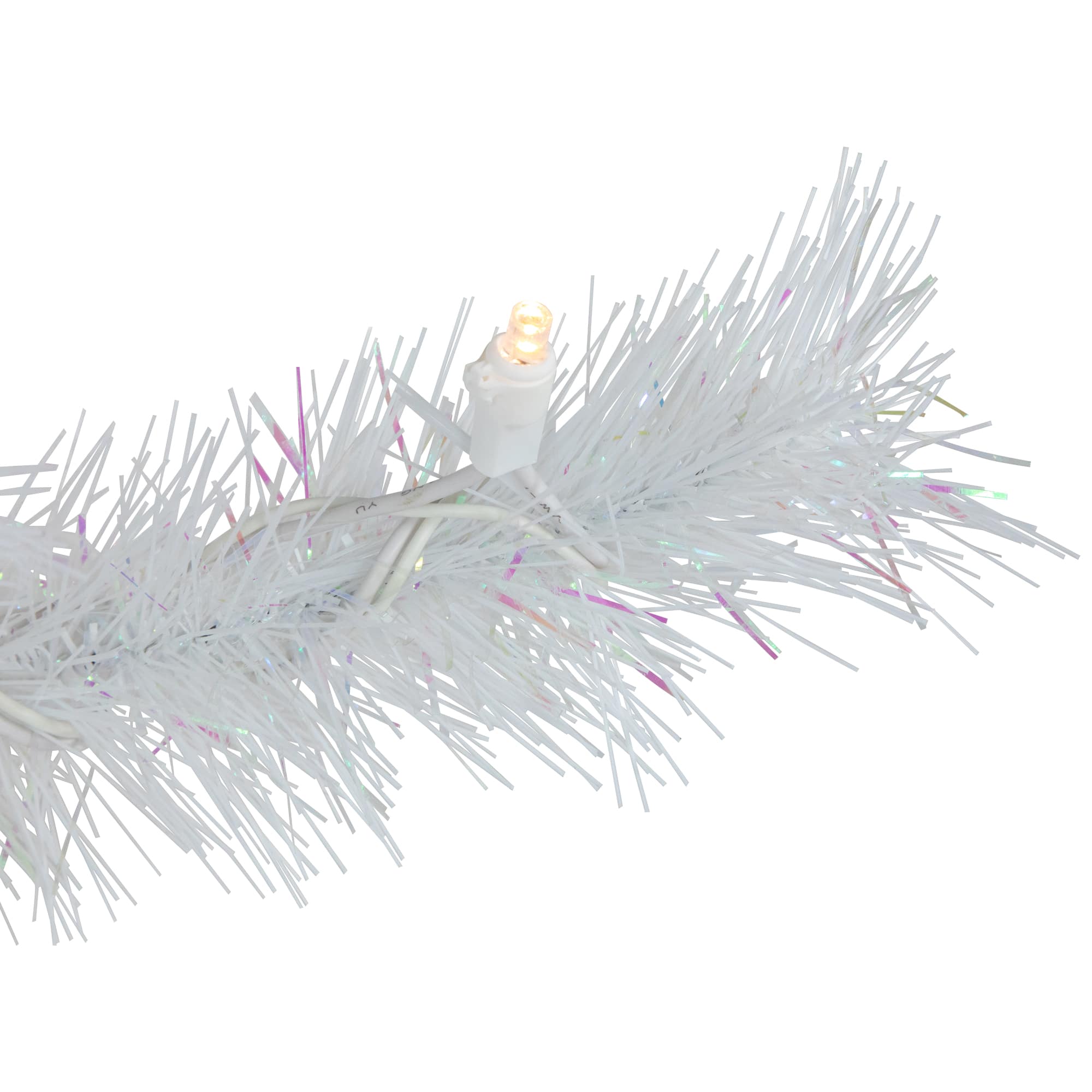 6.5ft. Pre-Lit White Alaskan Pine Artificial Christmas Tree, Warm White LED Lights