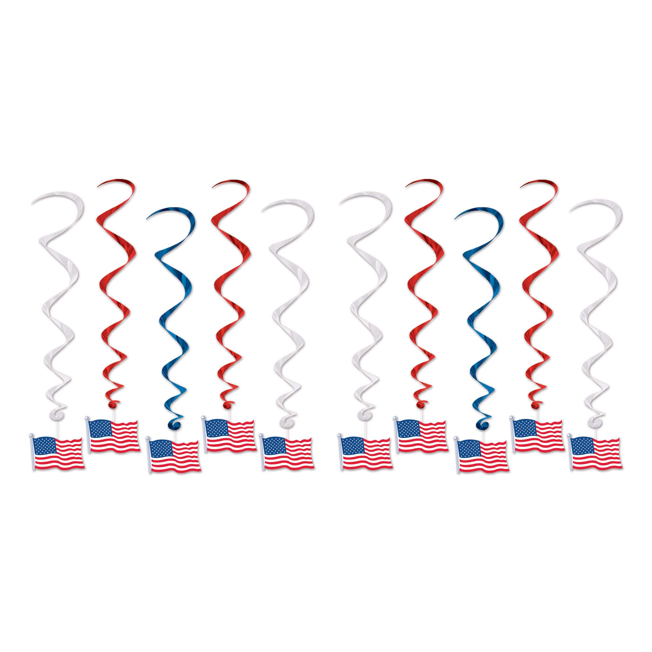 Beistle 3ft. American Flag Whirls, 2 Packs of 5