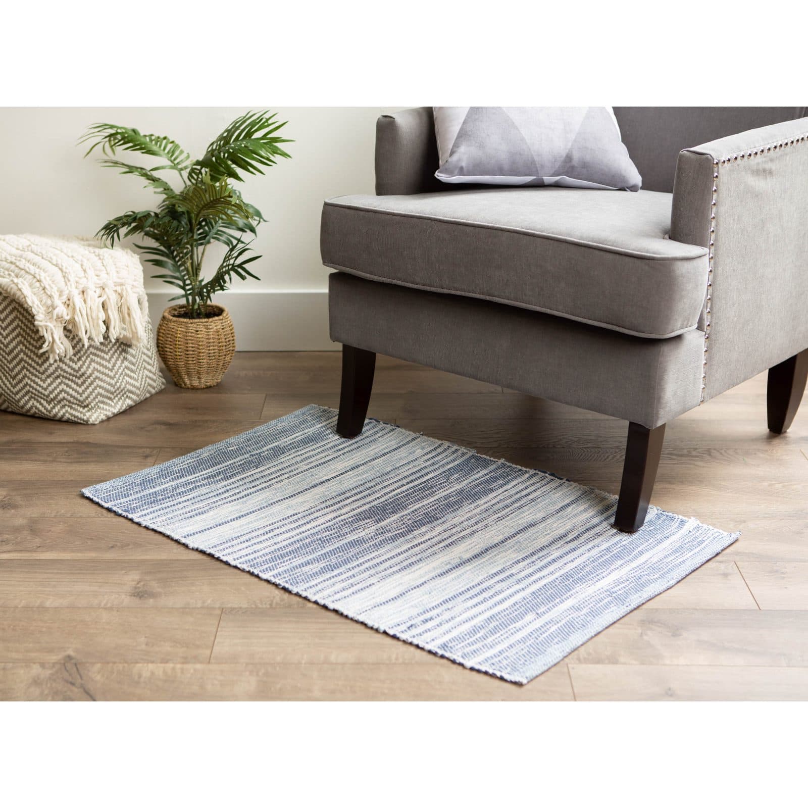 DII® Variegated French Blue Recycled Yarn Rug , 2ft. x 3ft.