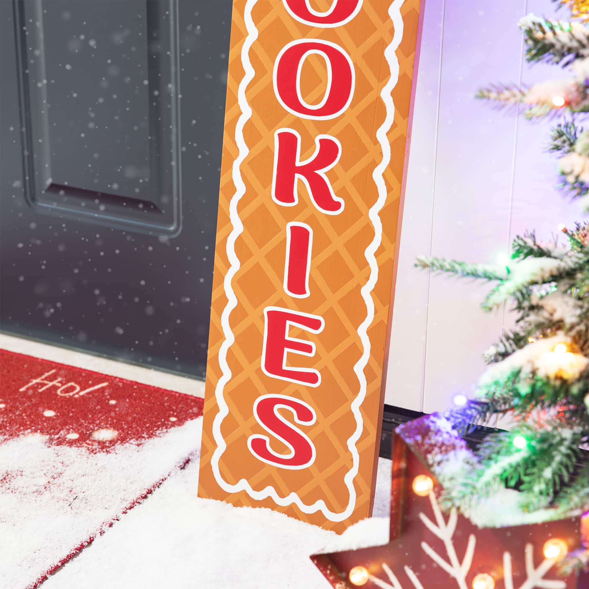 Glitzhome® 42" Wood Gingerbread Man "Cookies" Porch Décor