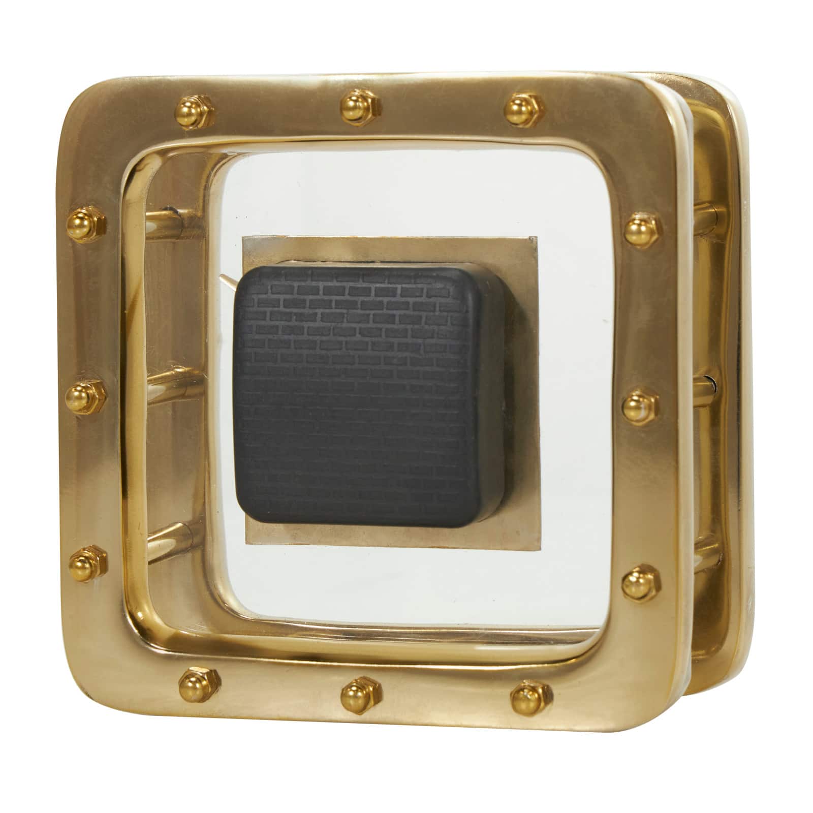 6" Gold Aluminum Geometric Floating Clock