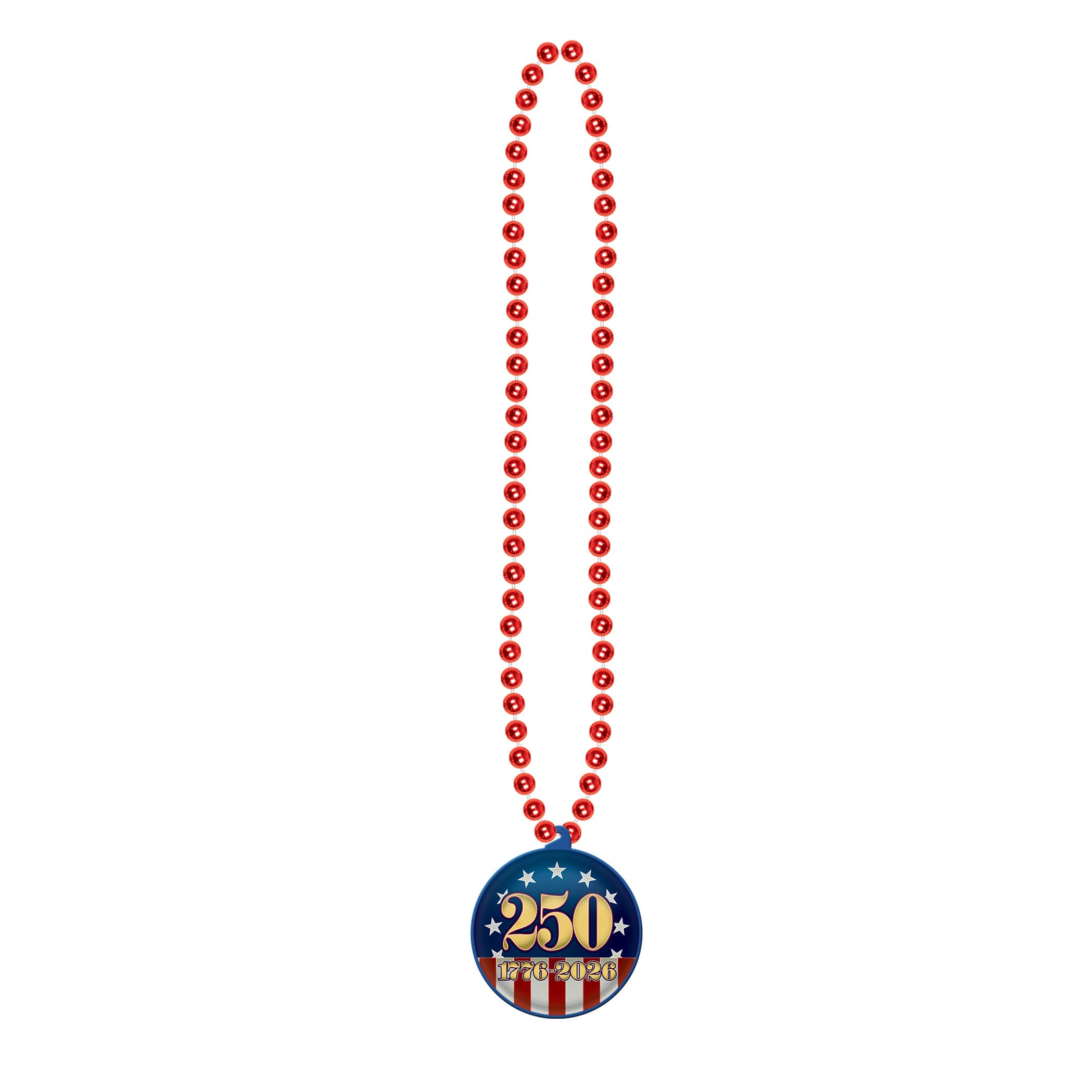 Beistle 33" Beads with Semiquincentennial Medallion, 3ct.