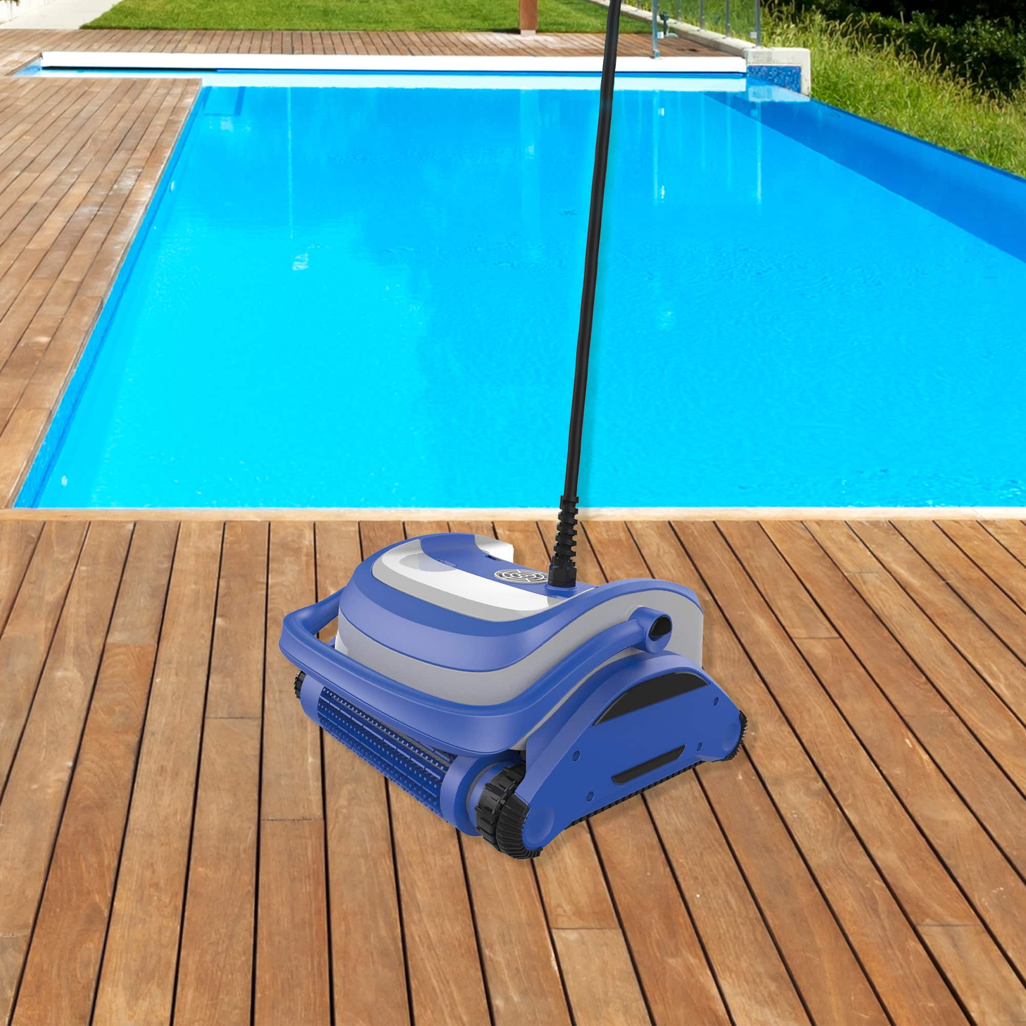 Blue Dual Motor Automatic Wall Climbing Robotic Swimming Pool Cleaner
