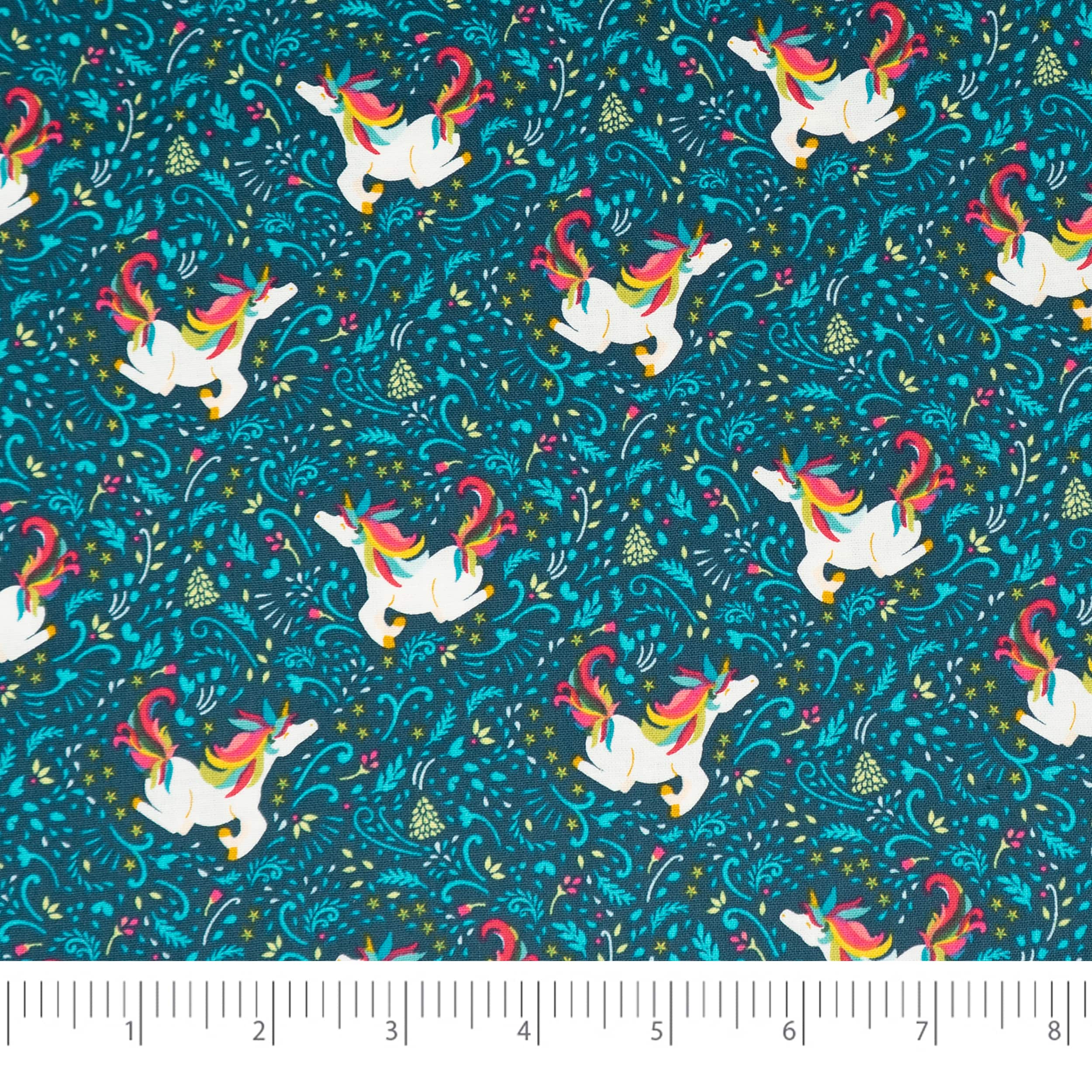 SINGER Christmas Unicorn Cotton Fabric