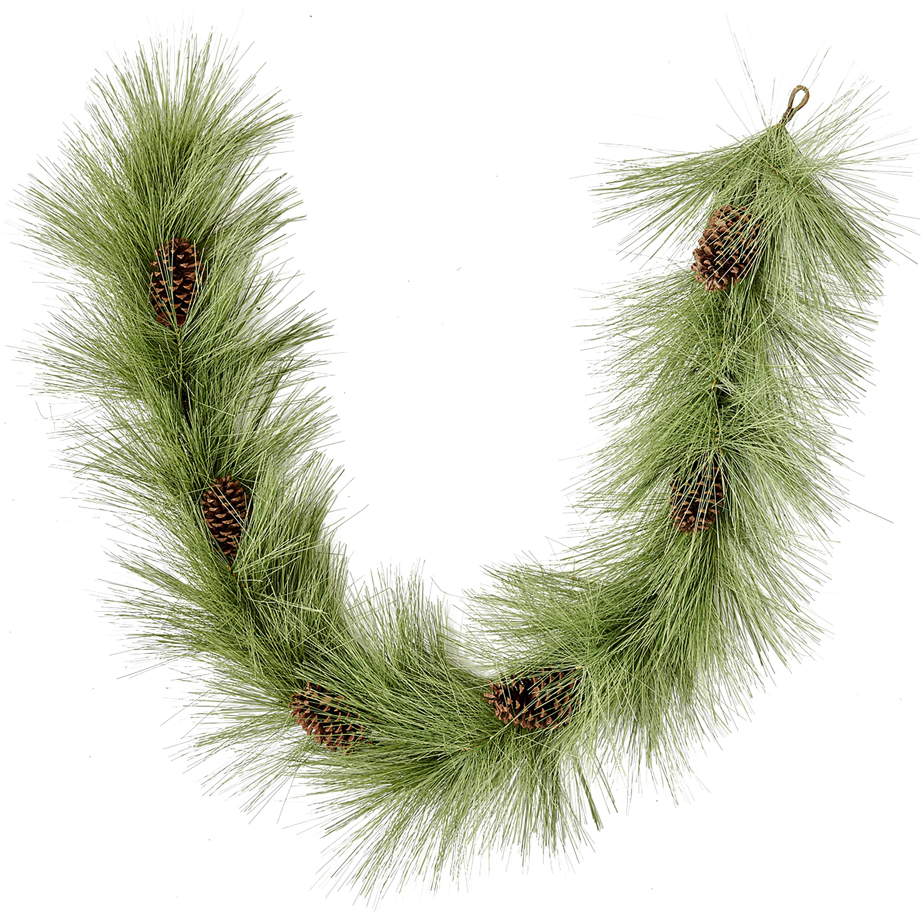 69" Artificial Christmas Pine Long Needle with Pinecones Garland
