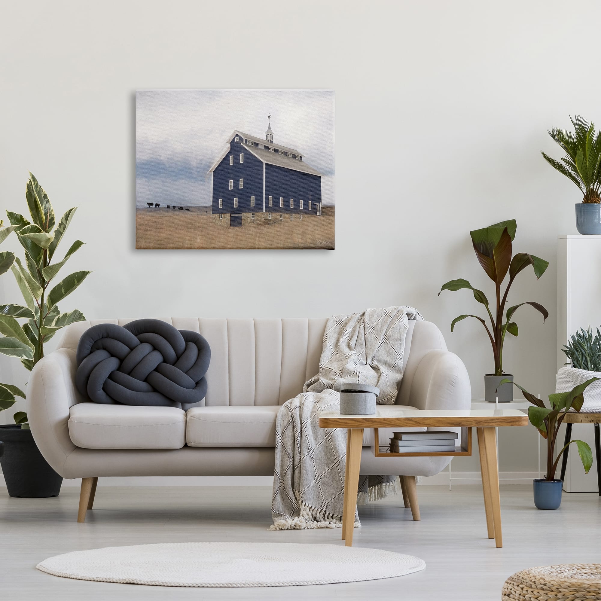 Stupell Industries Blue Farm Landscape Canvas Wall Art