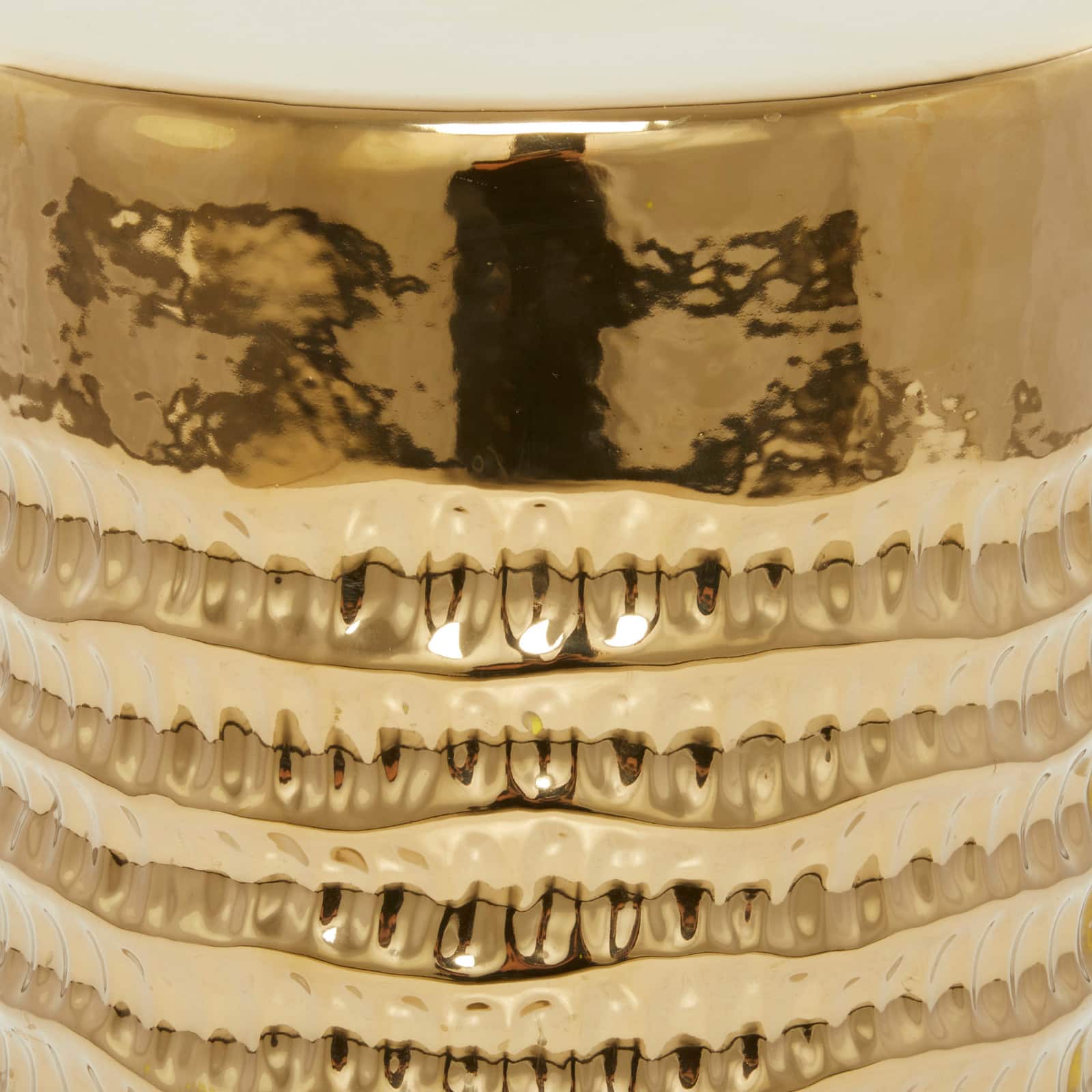 18" Gold Stoneware Glam Accent Table