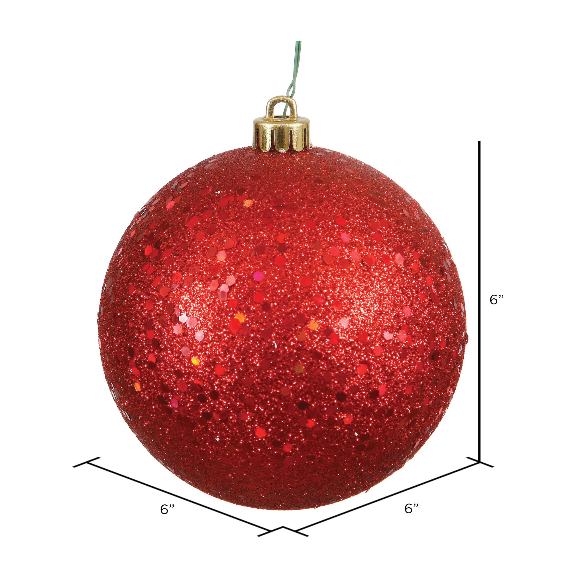Vickerman Red Sequin Ball Ornaments, 4ct.