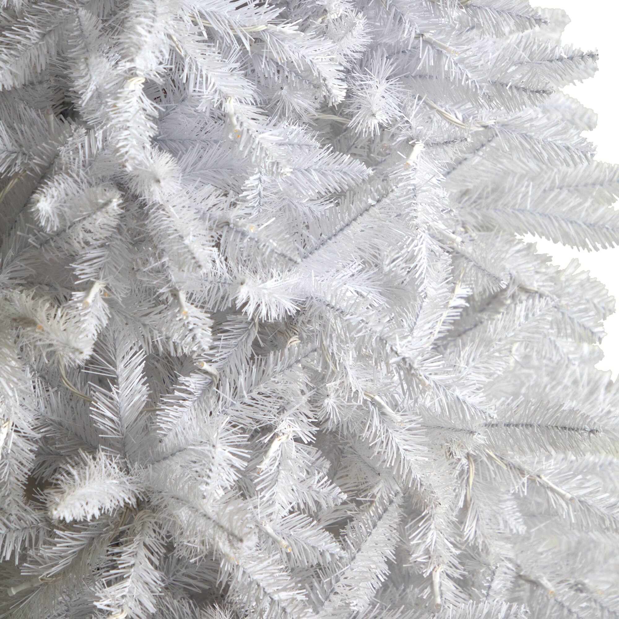 11ft. Pre-Lit Slim White Artificial Christmas Tree, Warm White LED Lights