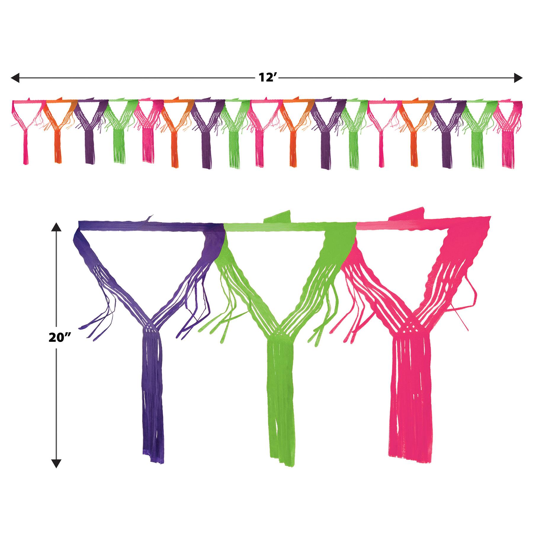 Beistle 20" x 12ft. Bright Drop Fringe Garlands, 2ct.
