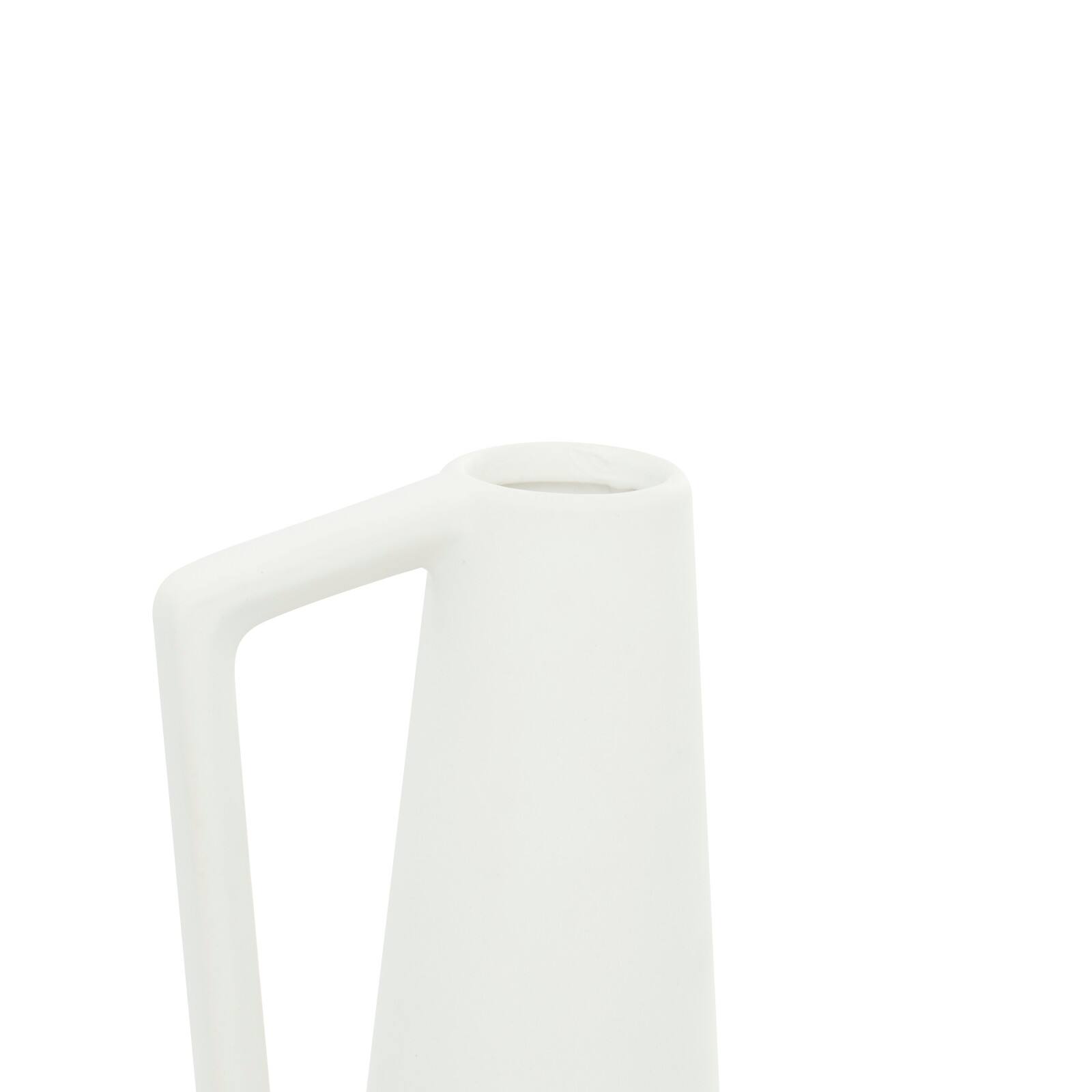 CosmoLiving by Cosmopolitan Set of 3 White Ceramic Modern Vase, 13", 12", 11"