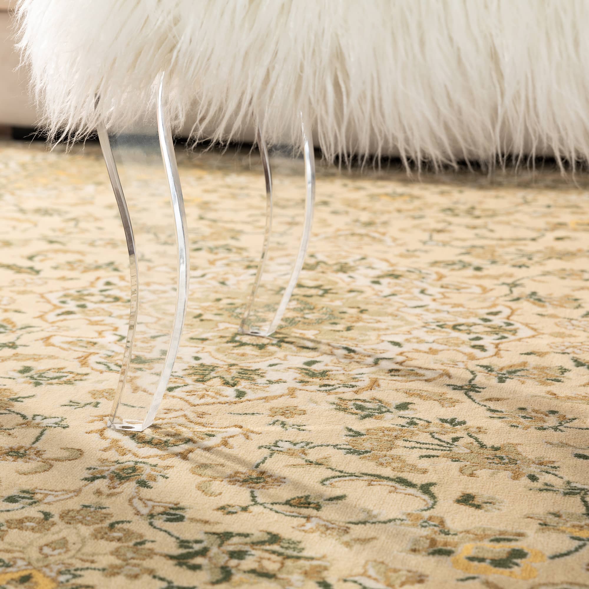 Glitzhome® 24" Faux Fur Acrylic Bench