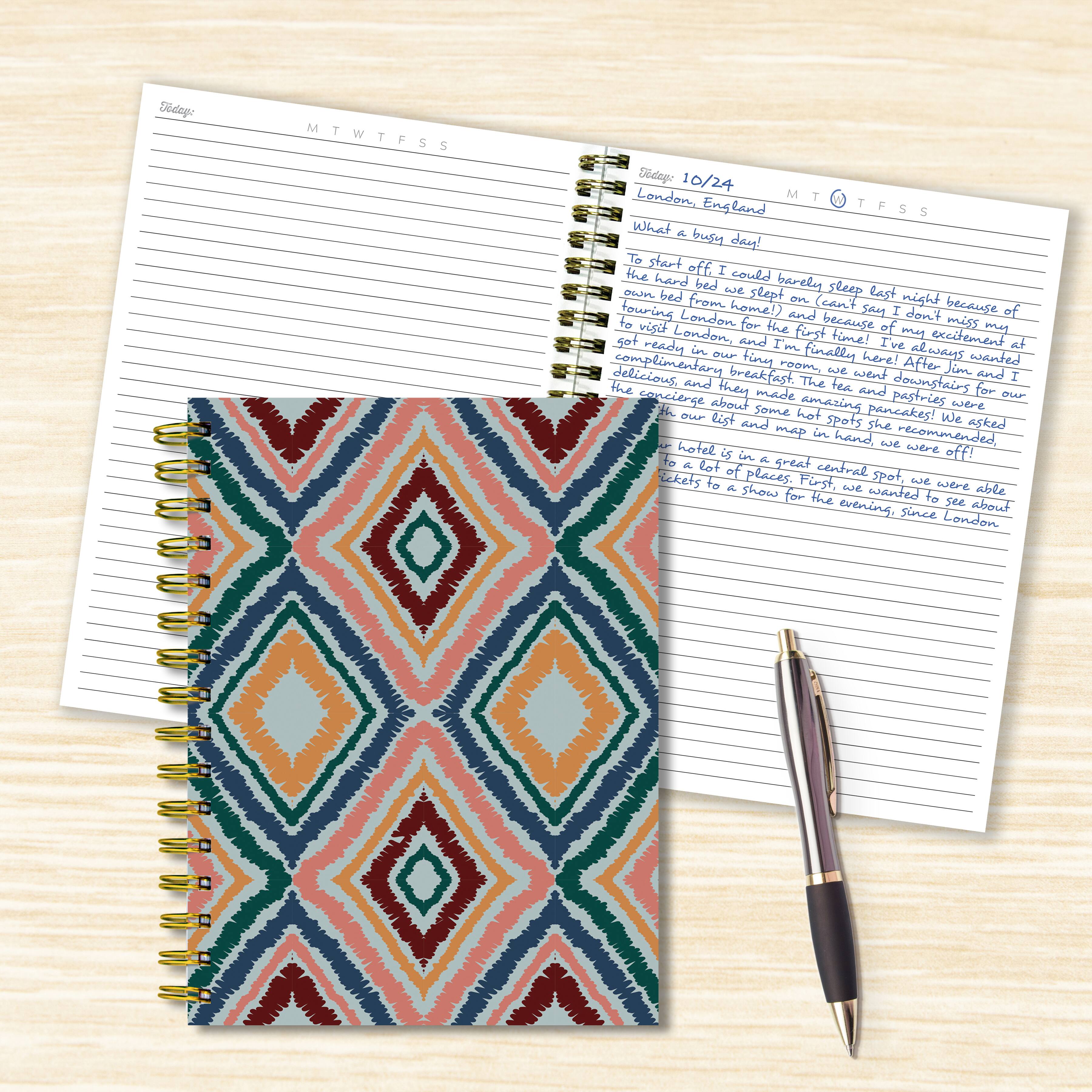 TF Publishing Ikat Boho Chic Spiral Lined Journal