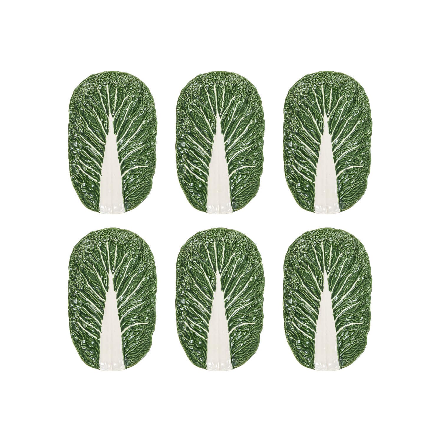 Hello Honey® 13.5" Green Cabbage Ceramic Serving Plates, 6ct.