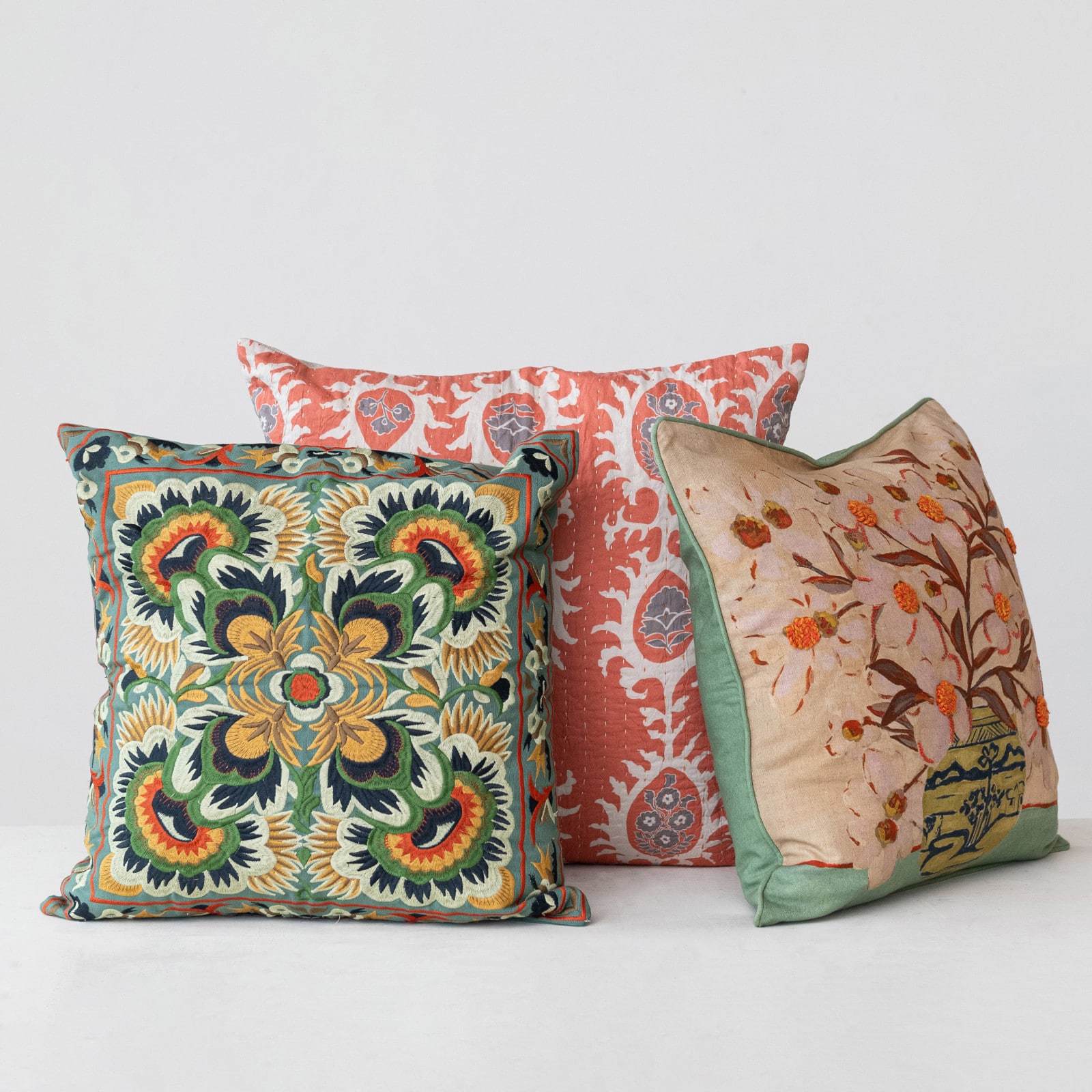 Hello Honey® 18" Multicolor Embroidered Accent Pillow