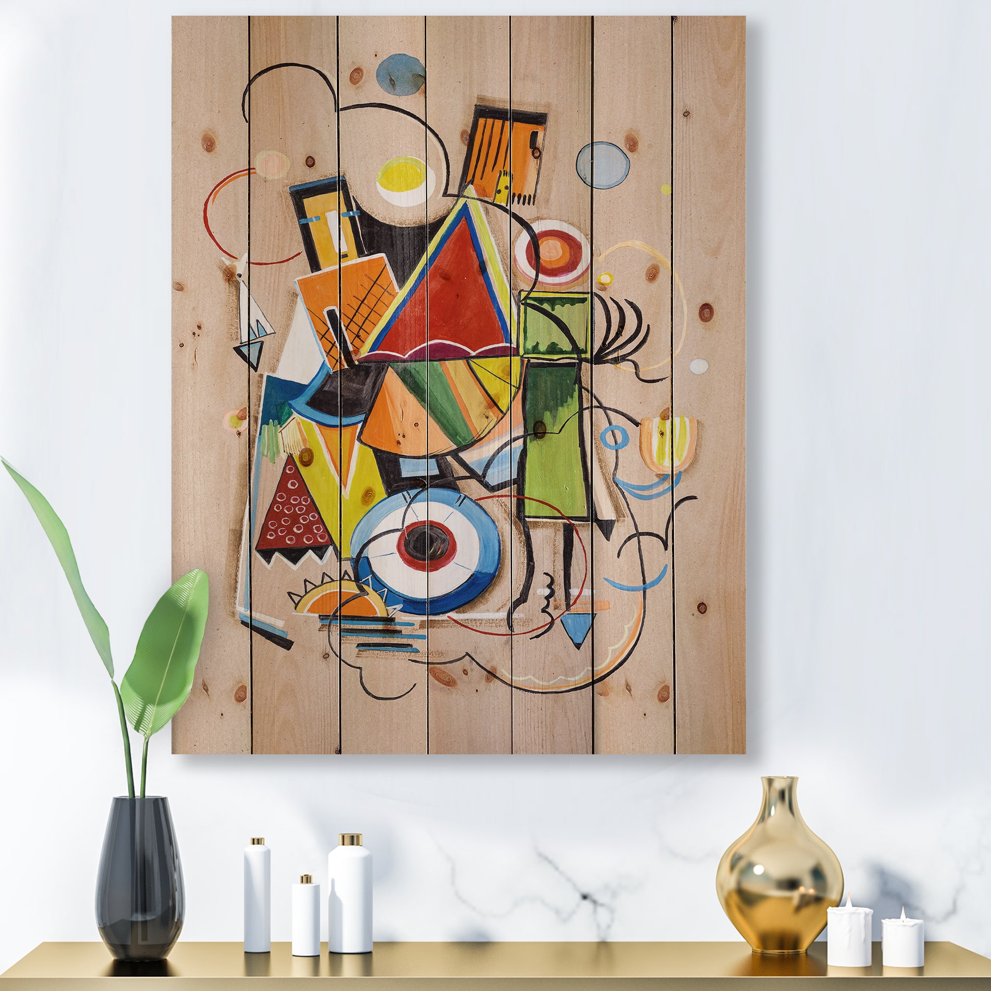 Designart - Colored Geometric Abstract Compositions I