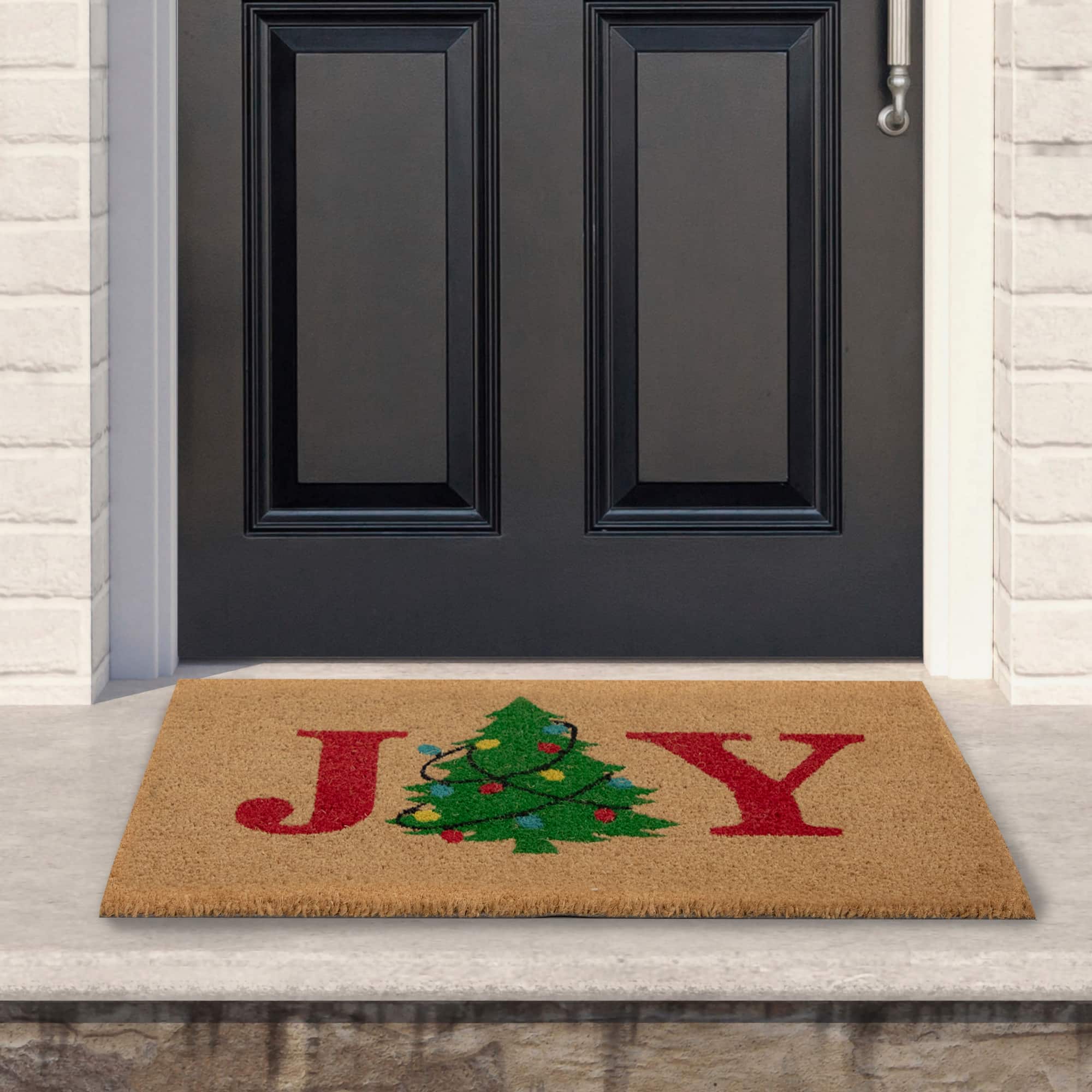 Natural Coir "Joy" Christmas Tree Doormat By Northlight in Brown | 18" x 30" x 0.75" | Michaels®