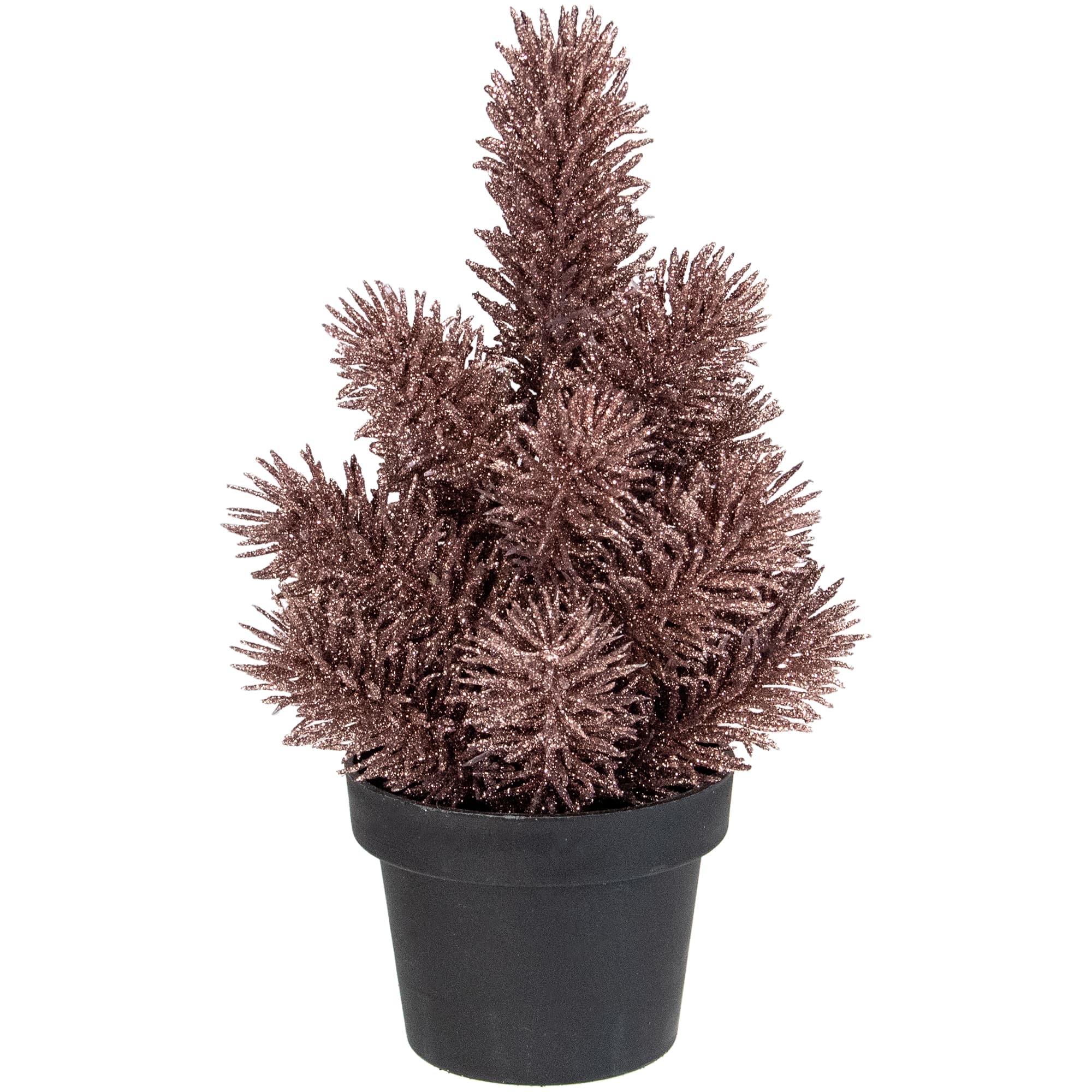 8.5" Unlit Glittered Pine Artificial Potted Christmas Tree