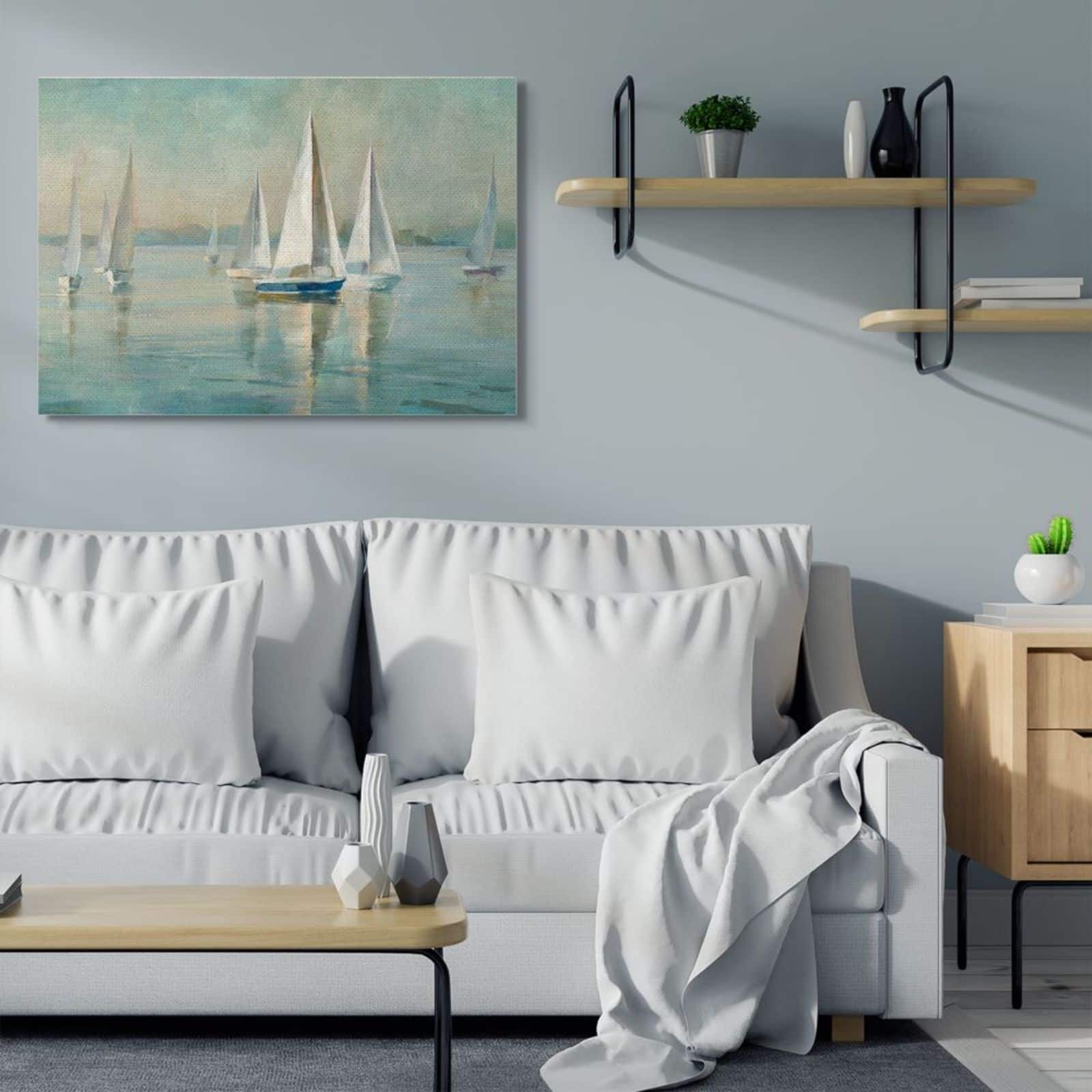Stupell Industries Traditional Sailboats Relaxed Nautical Painting Canvas Wall Art