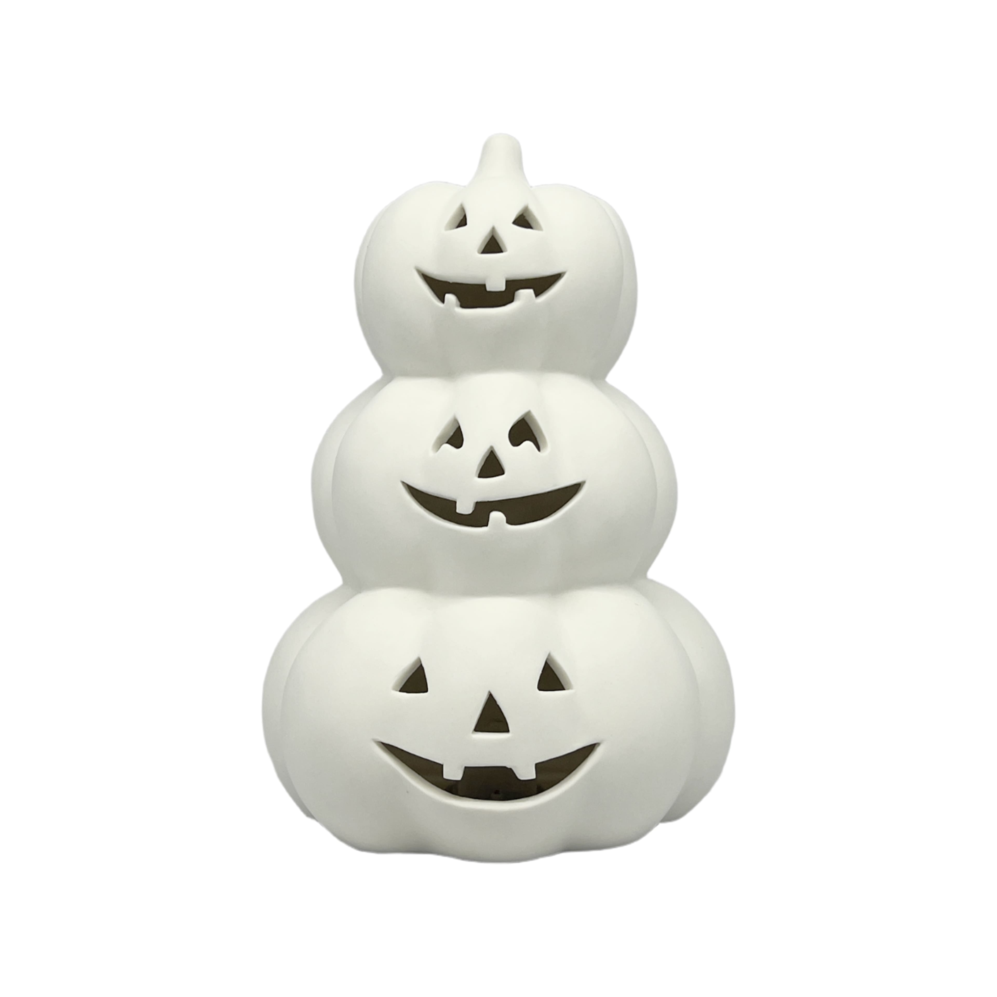8" Jack-o'-Lantern Stack DIY Ceramic LED Décor by Make Market®