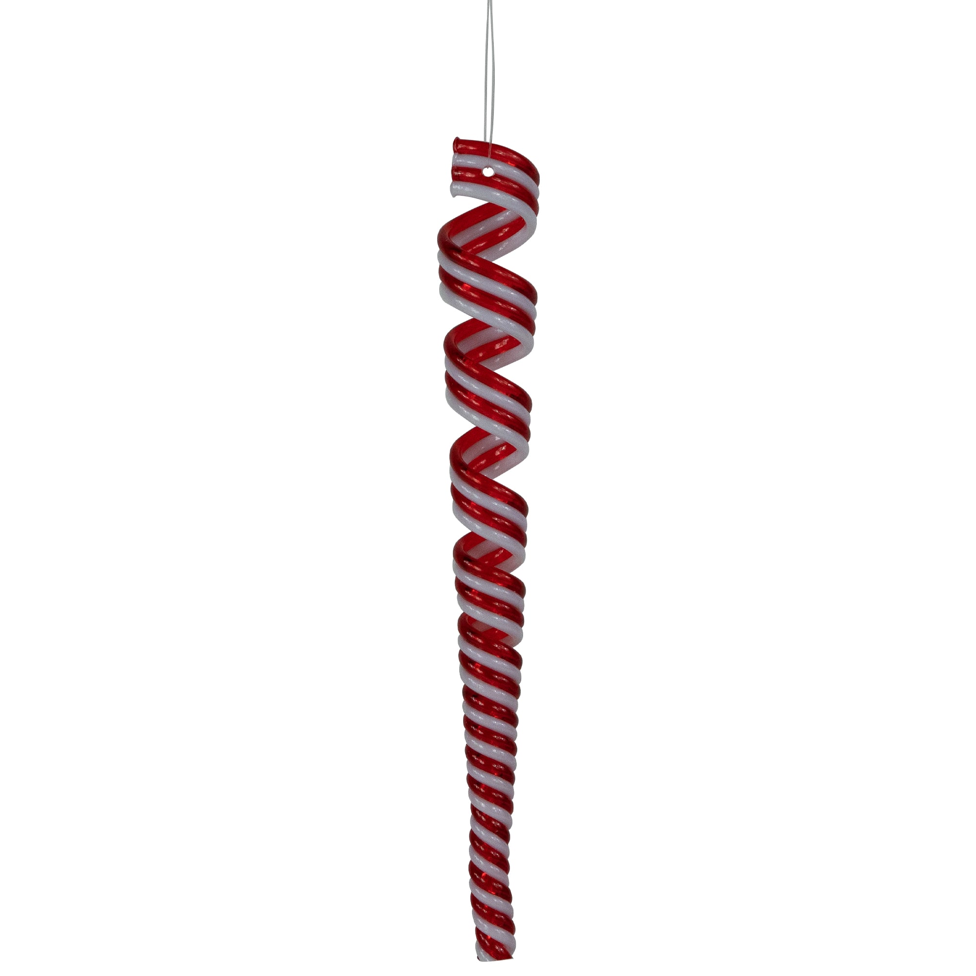 Pack of 4 Red and White Candy Curls Christmas Ornaments 7"