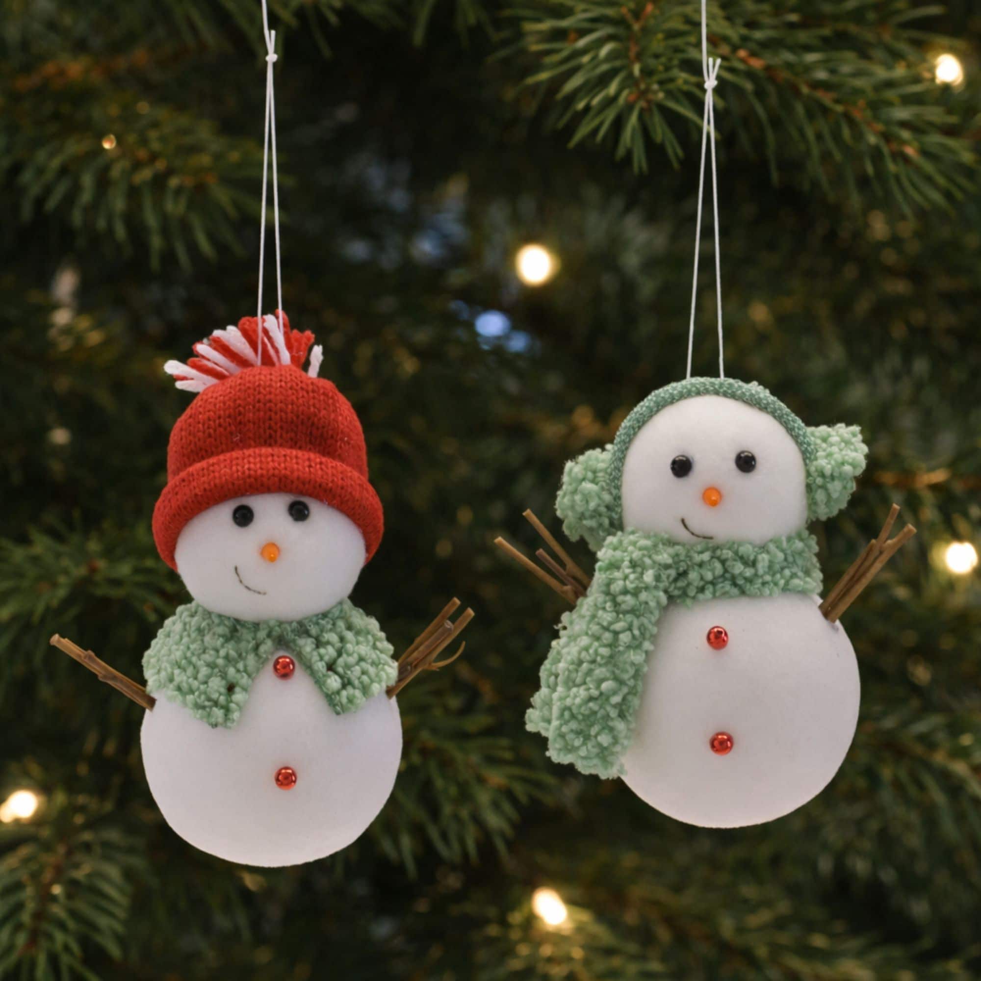 Melrose Snowman Ornaments Set