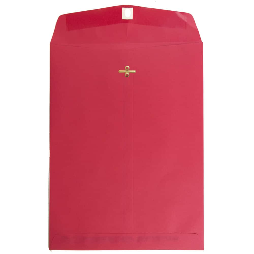 JAM Paper 9" x 12" Red Recycled Clasp Closure Envelopes