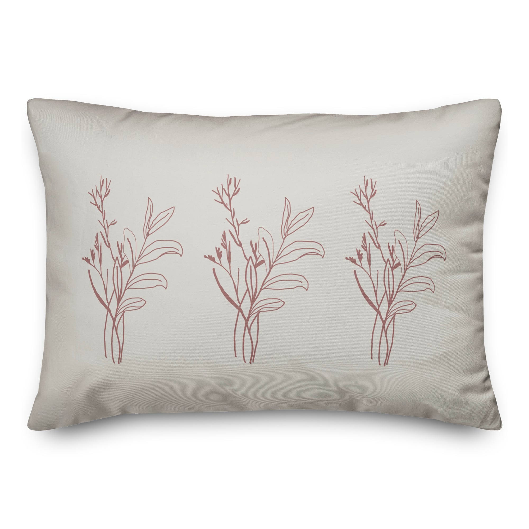Floral Two Tone 14" x 20" Throw Pillow