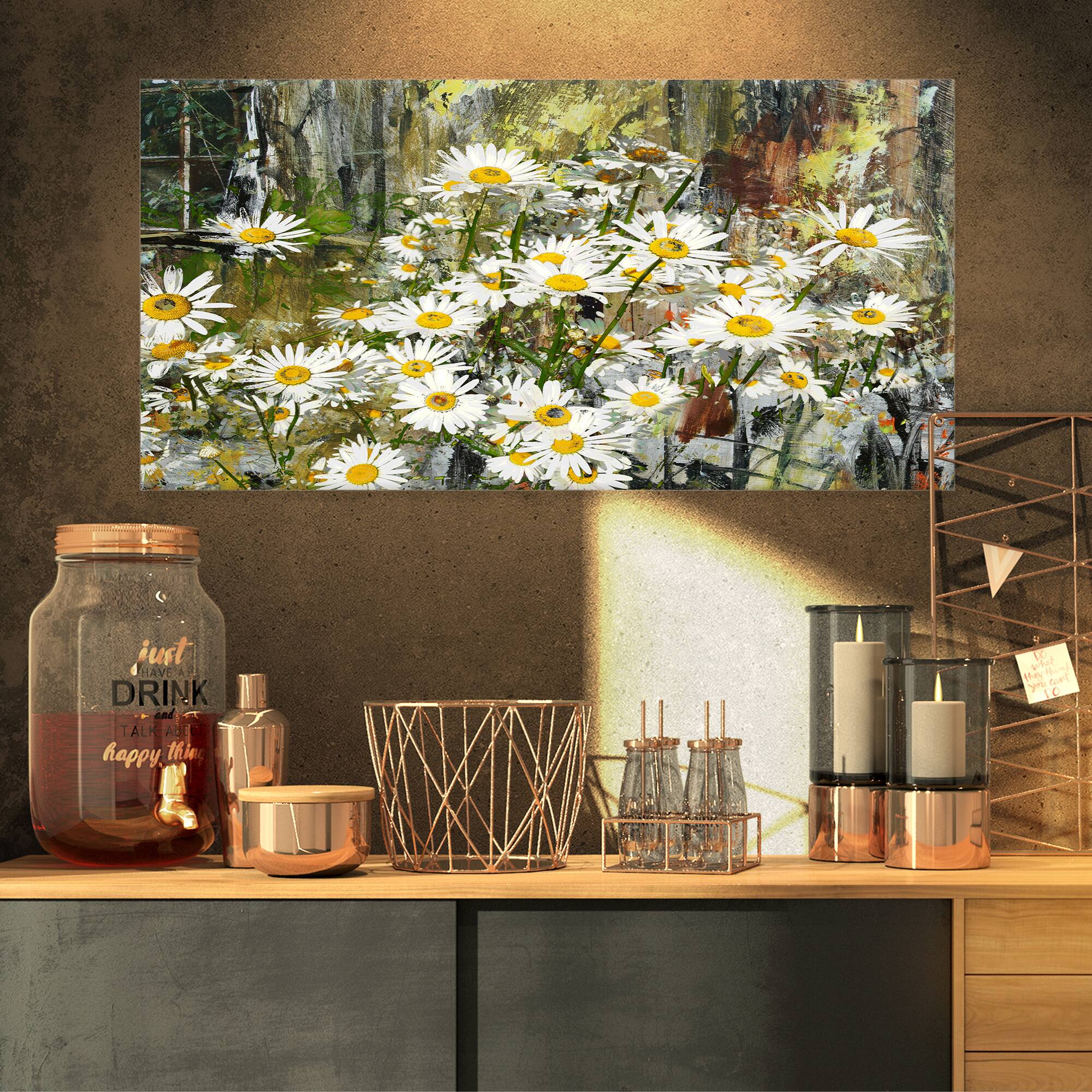 Designart - Daisies Flowers Under the Window