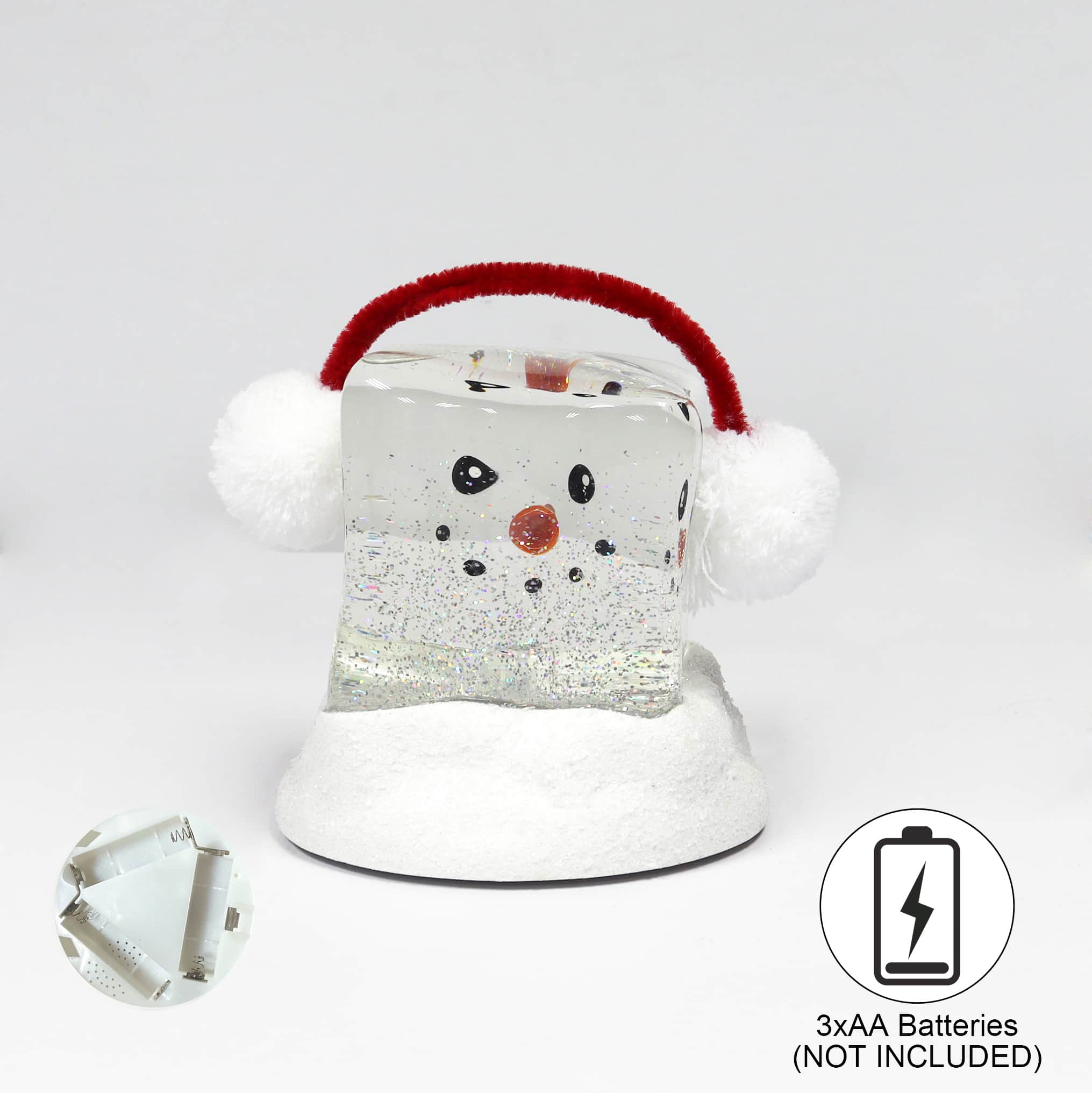 Moments in Time 6.9" Acrylic Ice Cube Snowman Décor