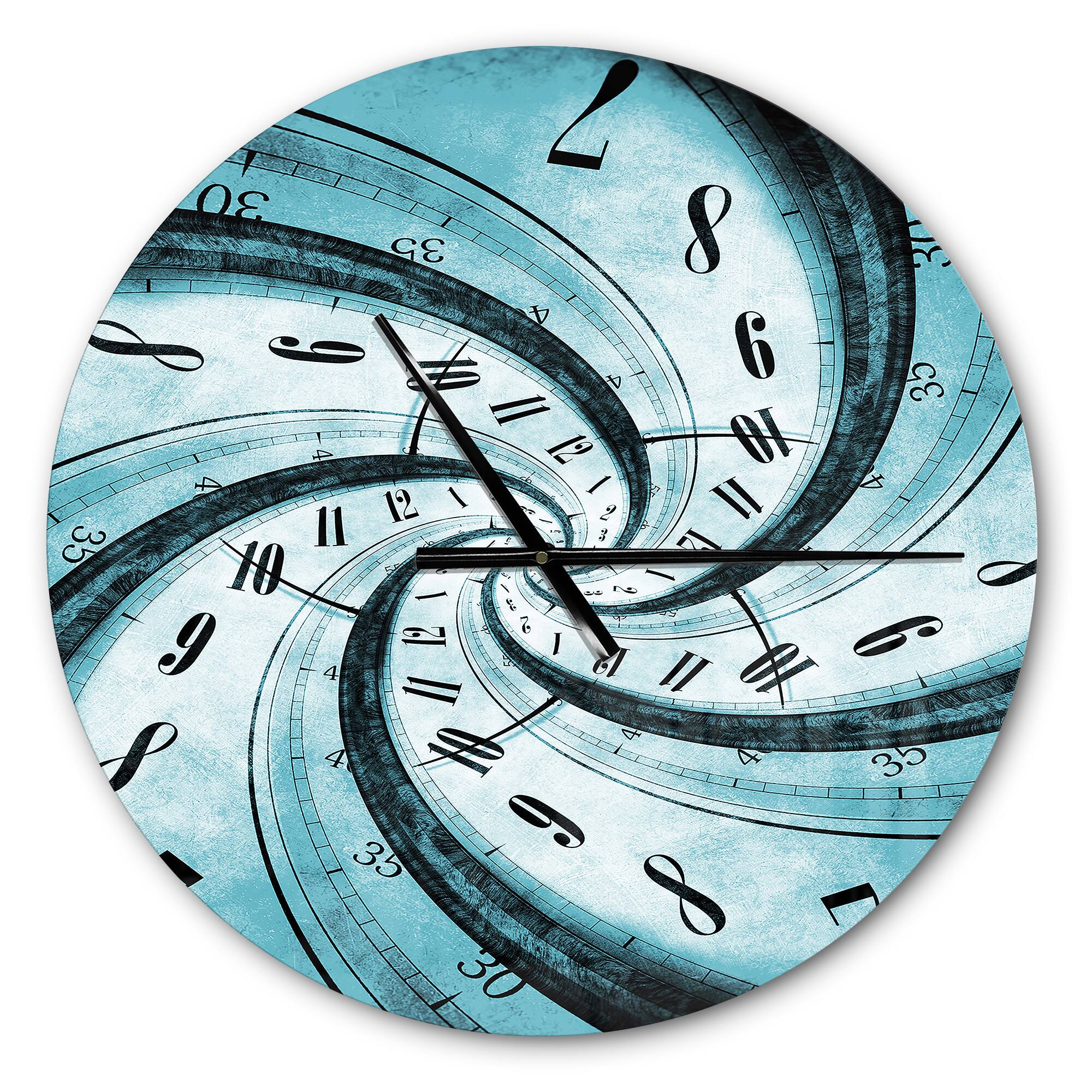 Designart 'Time Vortex Spiral Modern Wall Clock