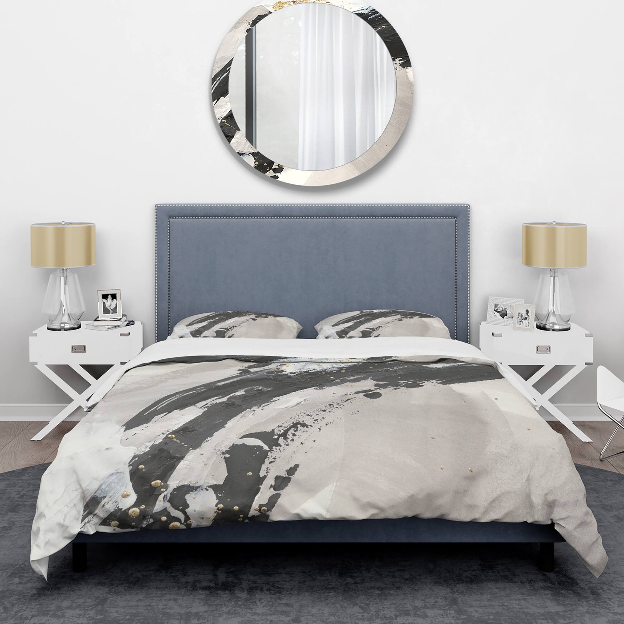 Designart 'Glam Painted Arcs IV' Glam Bedding Set - Duvet Cover & Shams