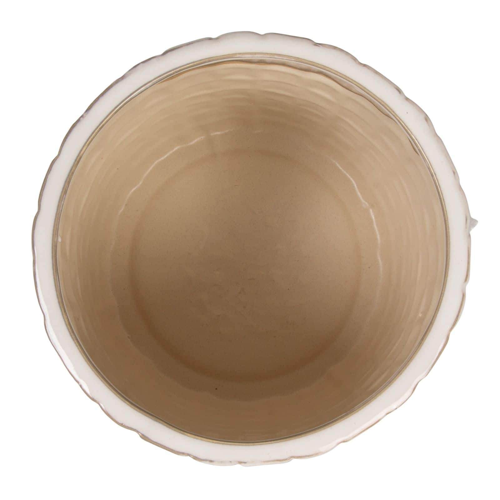 Hello Honey® 7" Round Stoneware Planter with Woven Pattern in Reactive Glaze