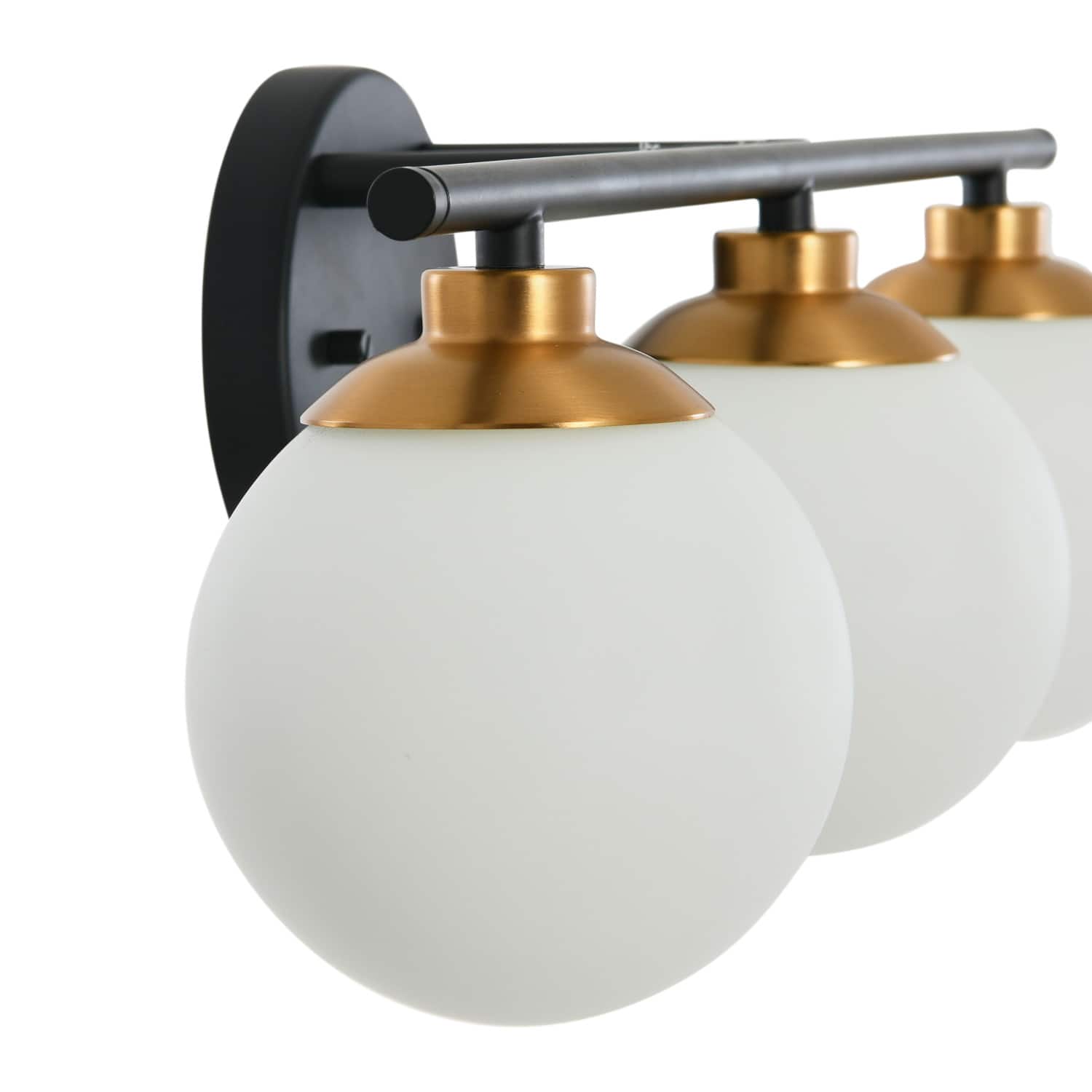 Hello Honey® Robert Stevenson Lighting Lorne Metal & Frosted Glass 3-Light Vanity