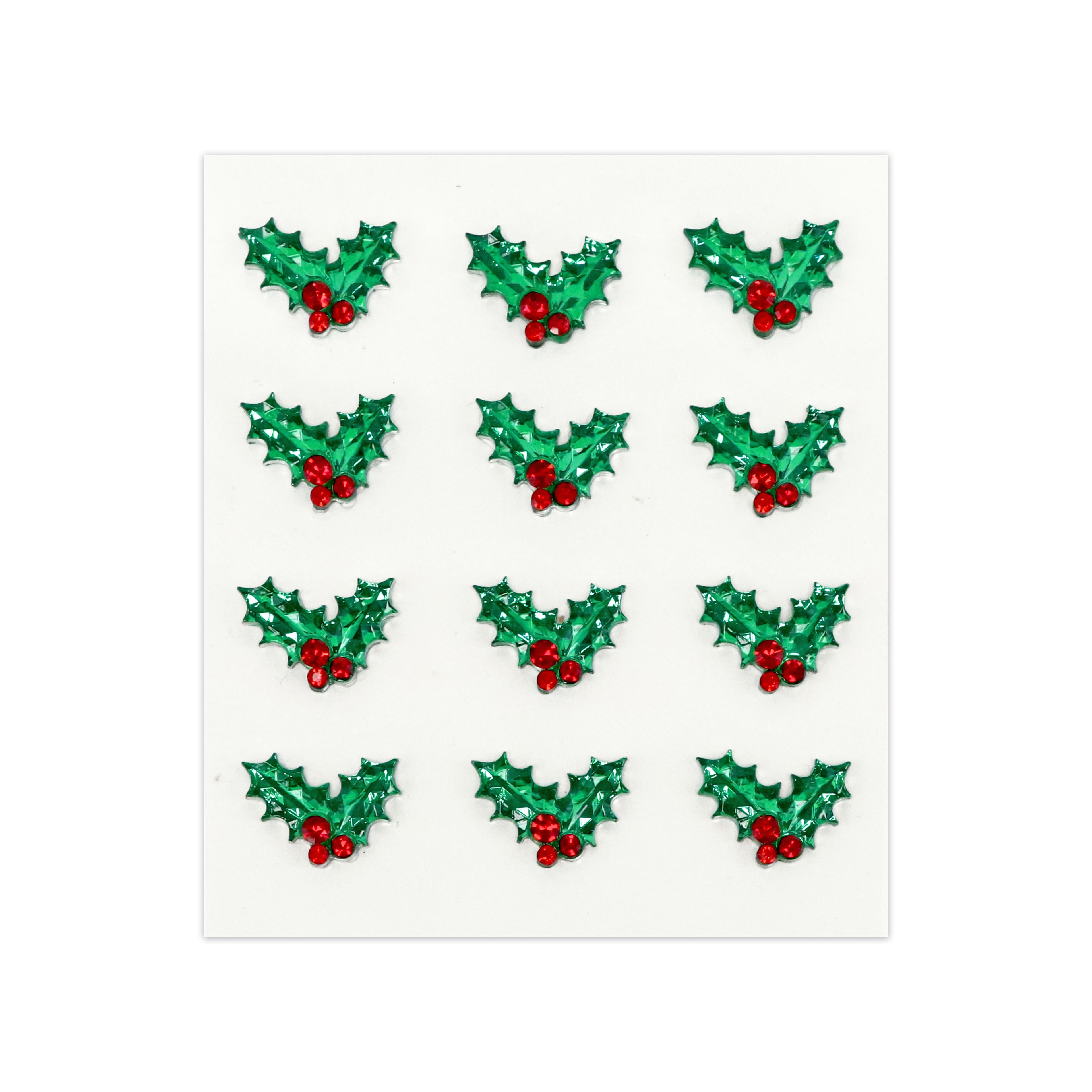 Red & Green Christmas Holly Bling Stickers, 12ct. by Recollections™