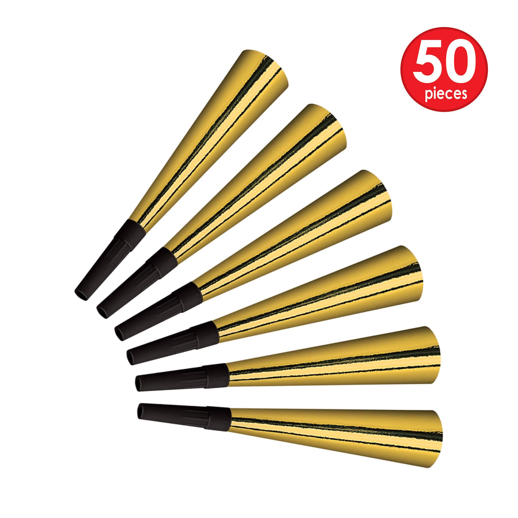 Beistle New Year 1920’s Black & Gold Hats, Tiaras, Horns & Serpentine Kit