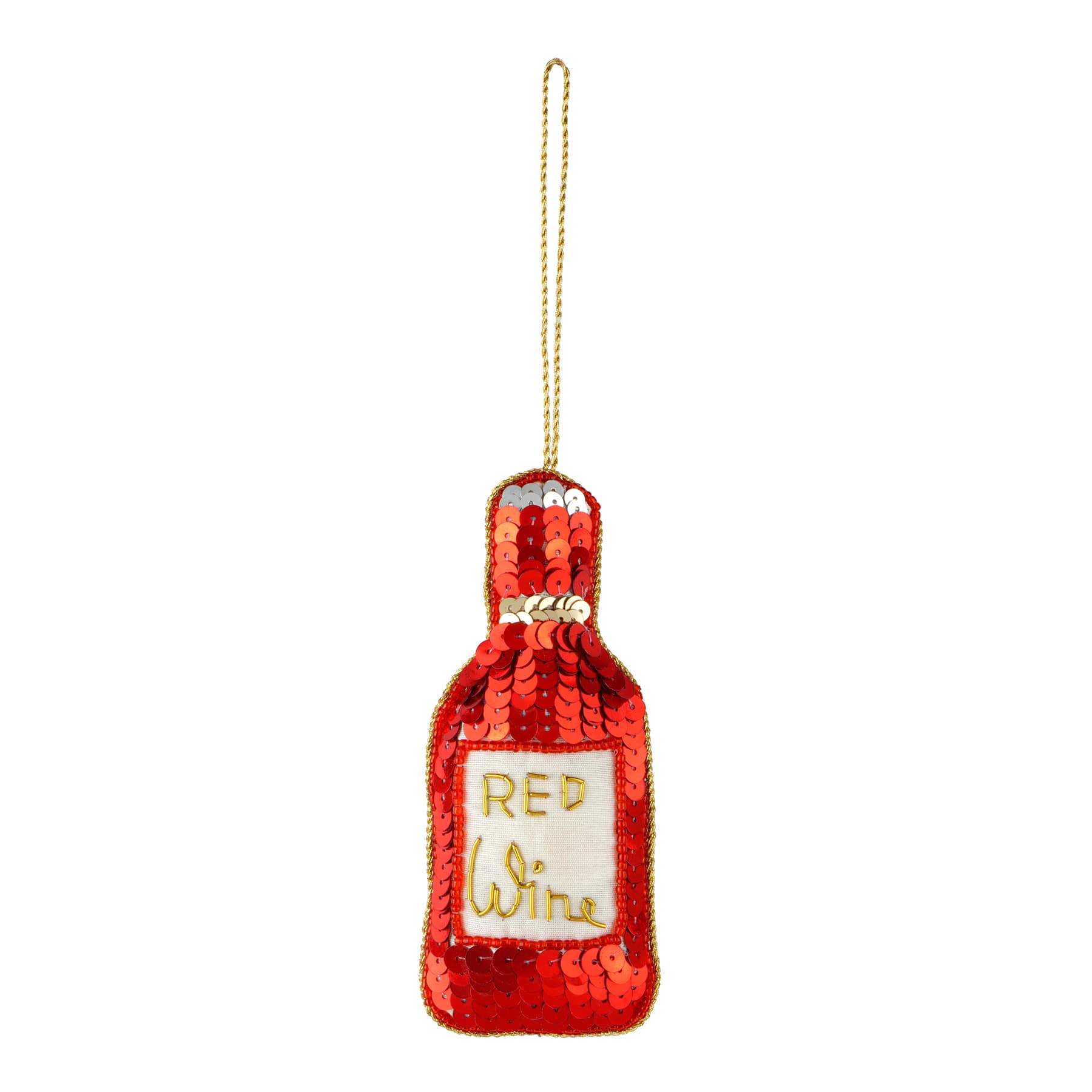 5" Red Wine Beaded Ornament by Ashland®