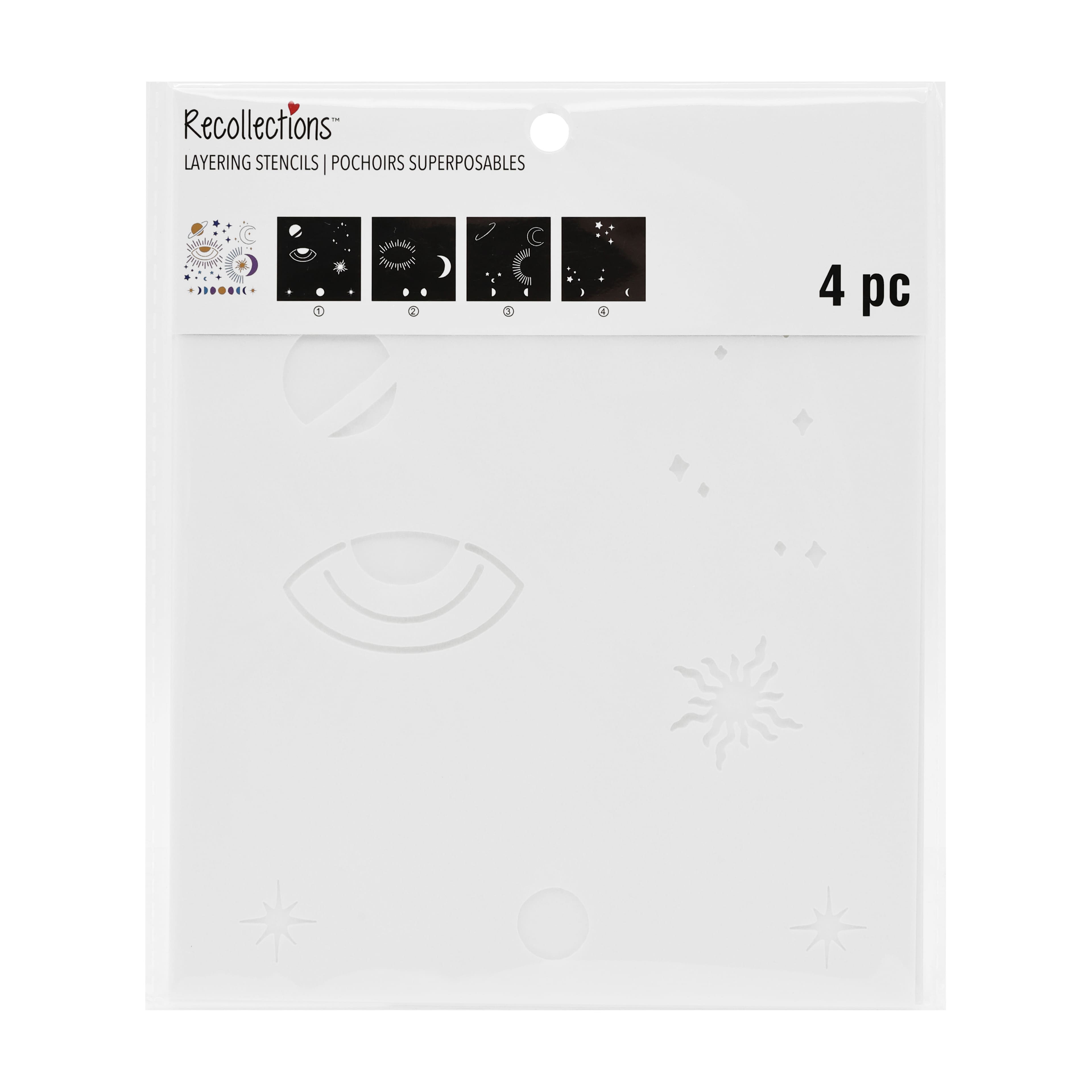 6" x 6" Celestial Print Layering Stencil Set by Recollections™