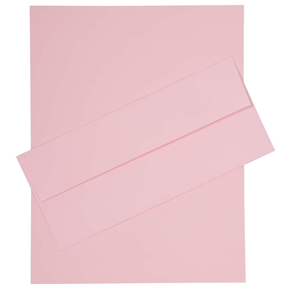 JAM Paper 8" x 11.5" Letter Paper & Envelopes #10 Business Stationery Set, 50ct.