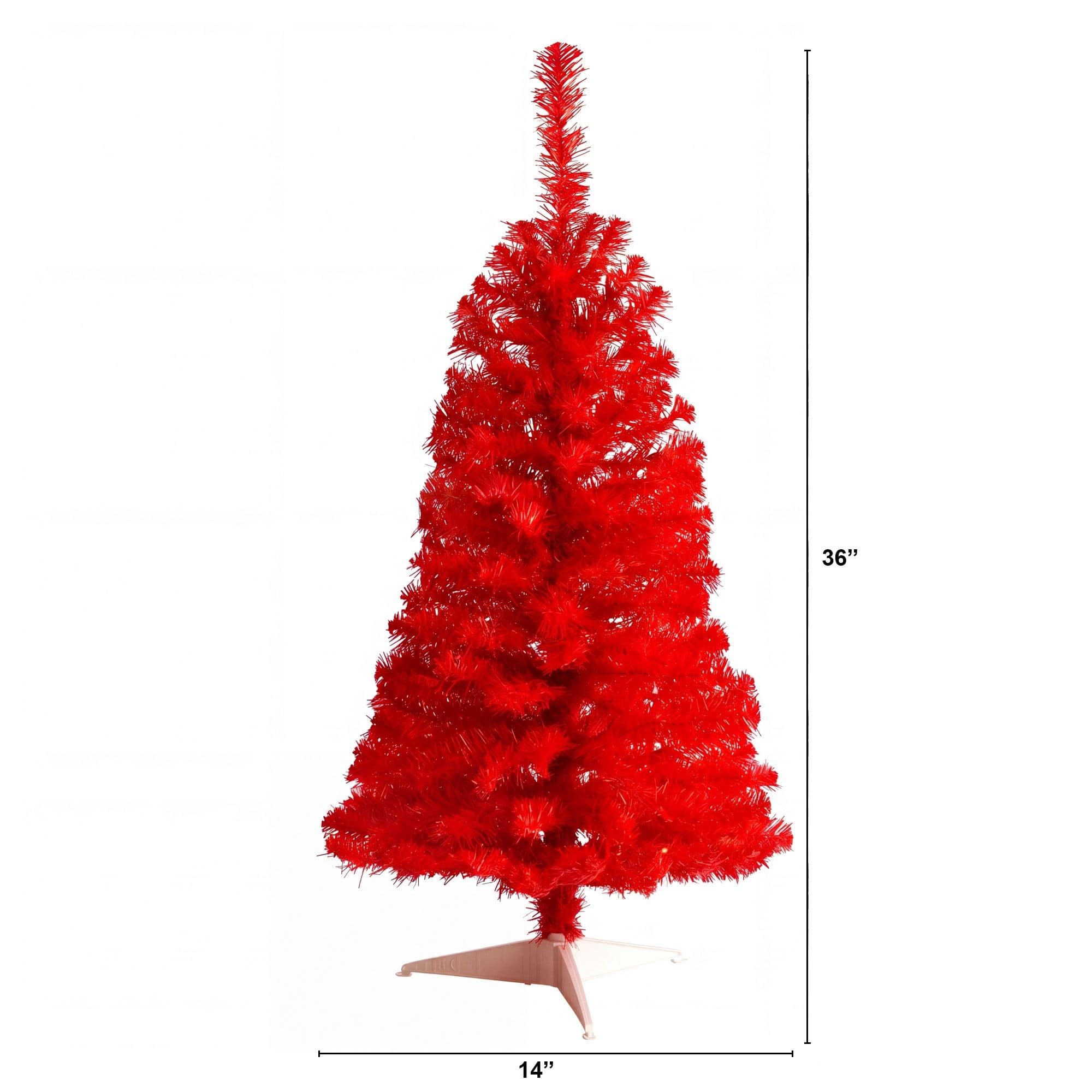 Nearly Natural 3ft. Unlit Red Artificial Christmas Tree